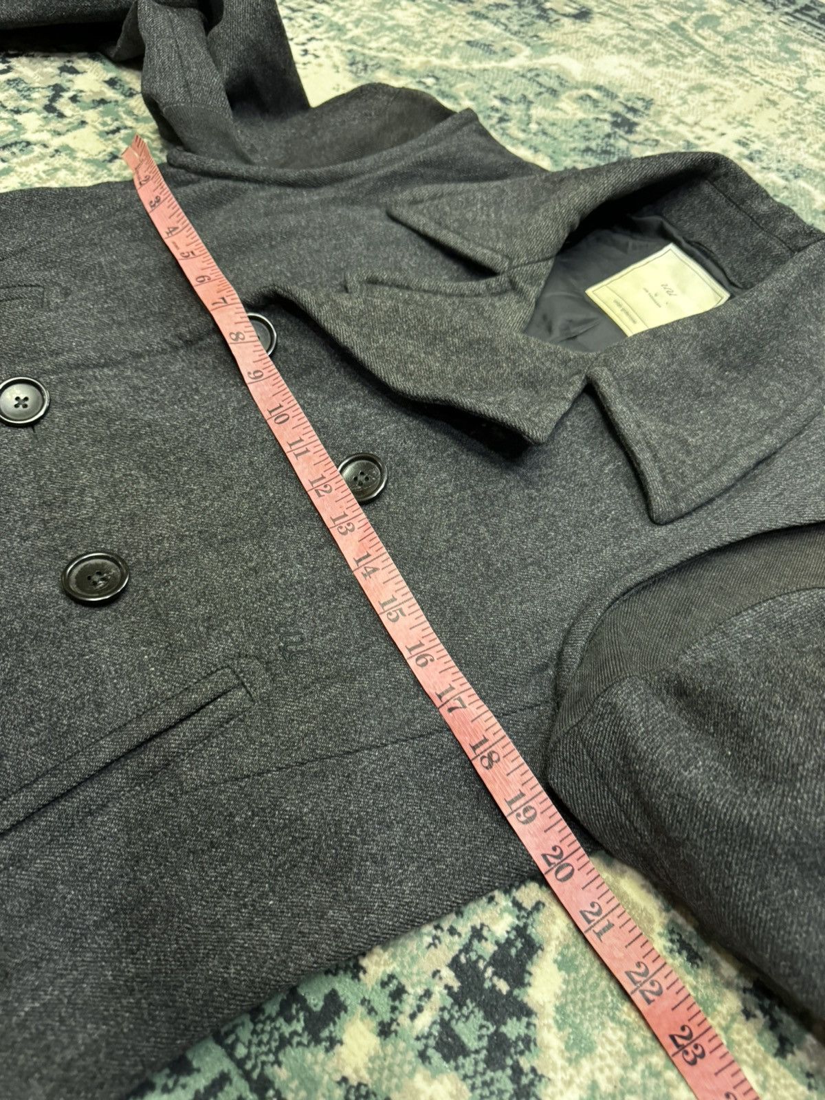 Jun Takahashi × Undercover × Uniqlo UNIQLO X UNDERCOVER DOUBLE BREASTED PEA COAT WOOL MIX JACKET Size US S / EU 44-46 / 1 - 4 Thumbnail