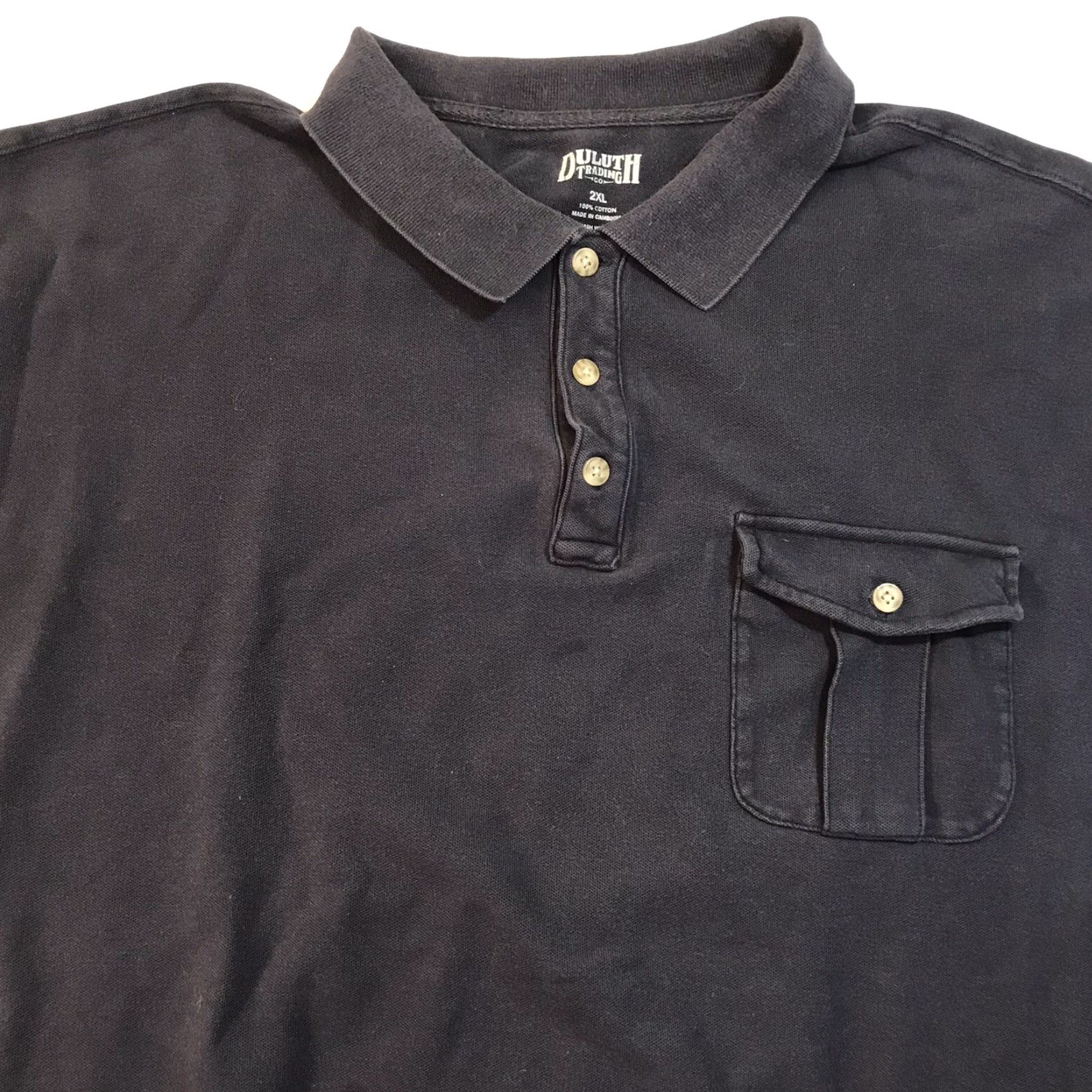 Vintage Duluth Mens Heavy Polo Shirt Outdoors Hiking Casual Short Sleeve 2XL Blue 100% Cotton Knit Button Collared Regular Size US XXL / EU 58 / 5 - 2 Thumbnail