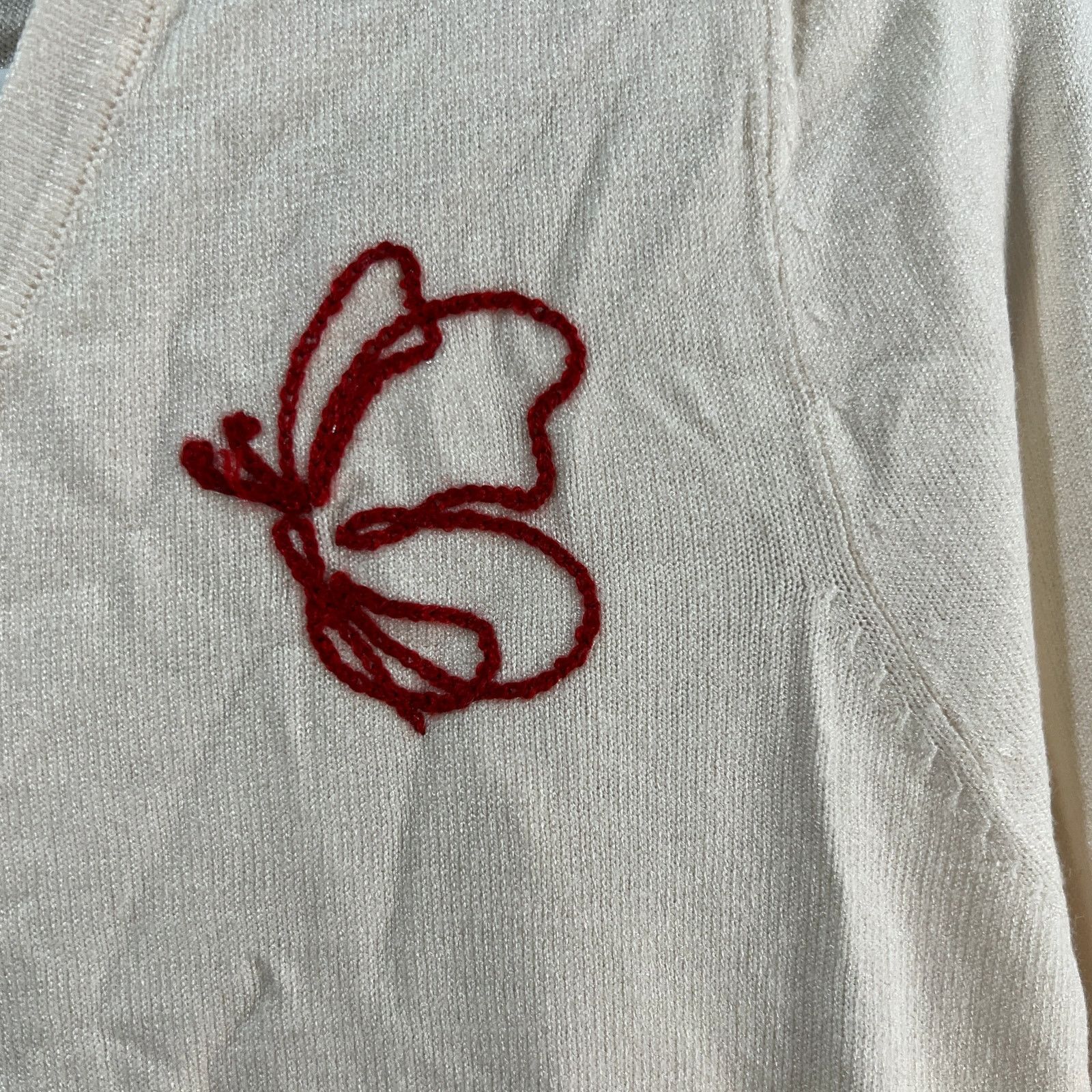Other Laurie Felt 3/4 Sleeve Susater w/ Butterfly Embroider Size XS / US 0-2 / IT 36-38 - 5 Thumbnail