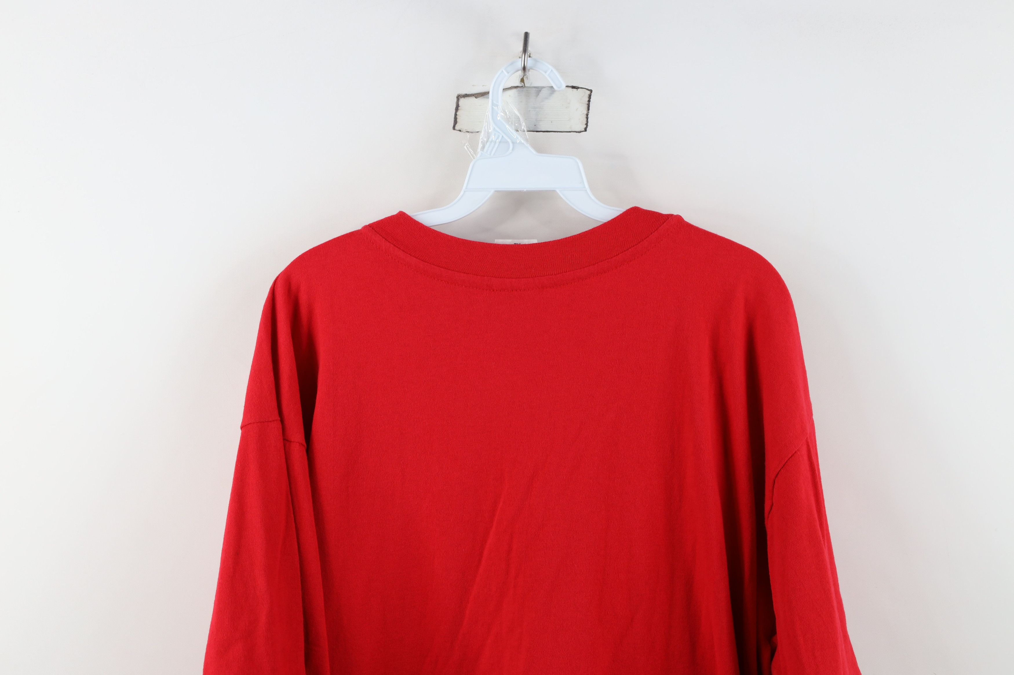 Vintage Vintage 90s Streetwear Heavyweight Cotton T-Shirt Red USA Size US XL / EU 56 / 4 - 11 Thumbnail