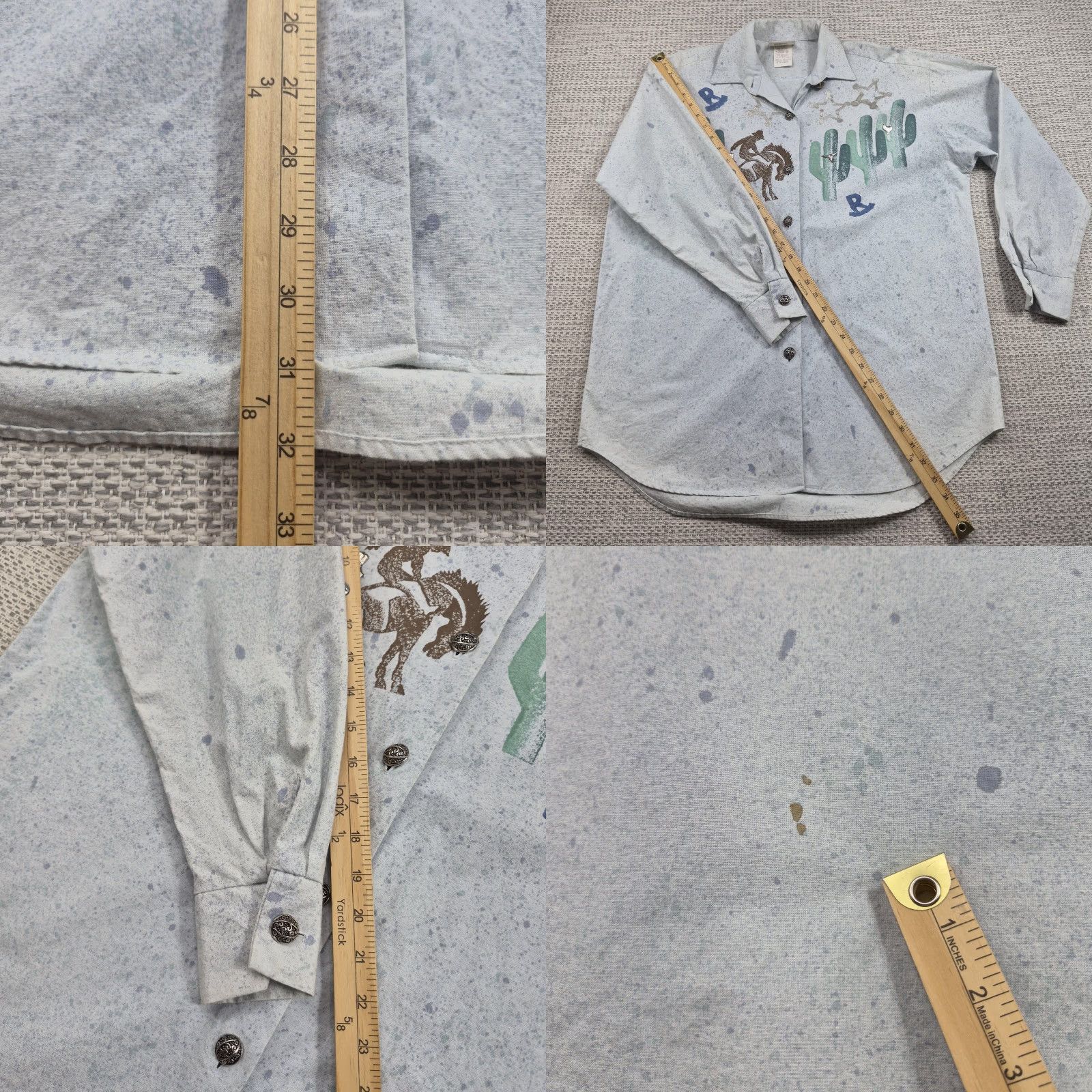 Vintage VINTAGE Little Canyon Alley by Marcy M.E. Shirt Womens XL Blue Western Tunic USA Size XL / US 12-14 / IT 48-50 - 9 Thumbnail