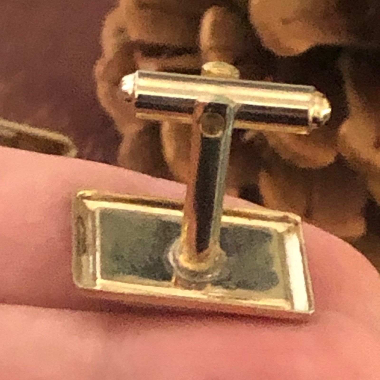 Vintage Vintage men’s golden marble cuff link tie bar set Size ONE SIZE - 4 Thumbnail