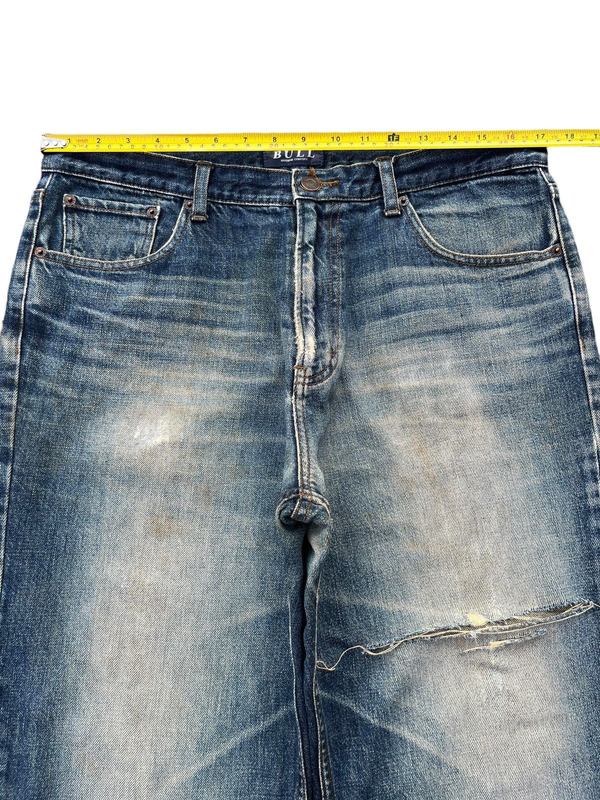 Japanese Brand × Johnbull Vintage Y2K Grunge Distressed Blue Faded Washed Loose Jeans Size US 34 / EU 50 - 11 Thumbnail