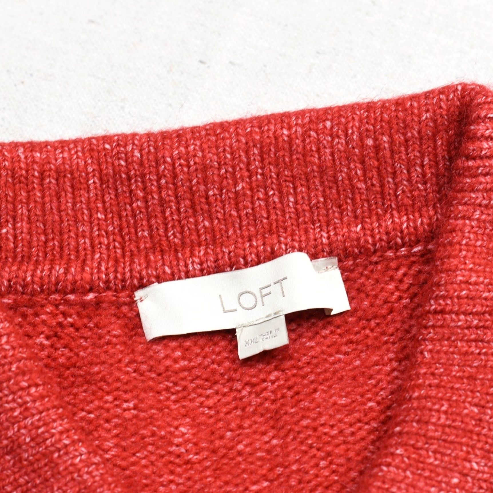 Loft Loft Women Button Cardigan Sweater Belted Solid Polyester Red 2XL Collared Jacket Regular Size Size XXL / US 16-18 / IT 52-54 - 7 Thumbnail