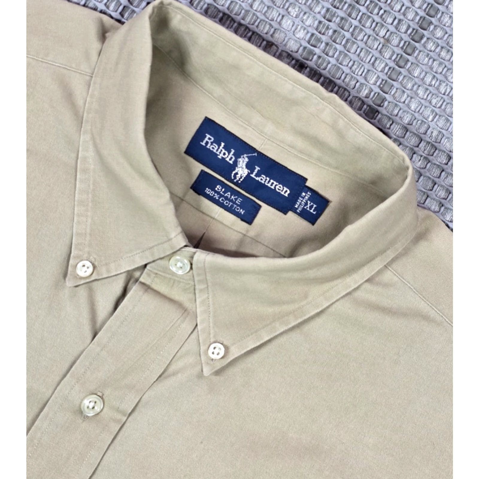 Polo Ralph Lauren VINTAGE Polo Ralph Lauren Mens Long Sleeve Shirt XL Beige Button-Up Blake Polo Ralph Lauren Blaire Shirt Size US XL / EU 56 / 4 - 5 Thumbnail