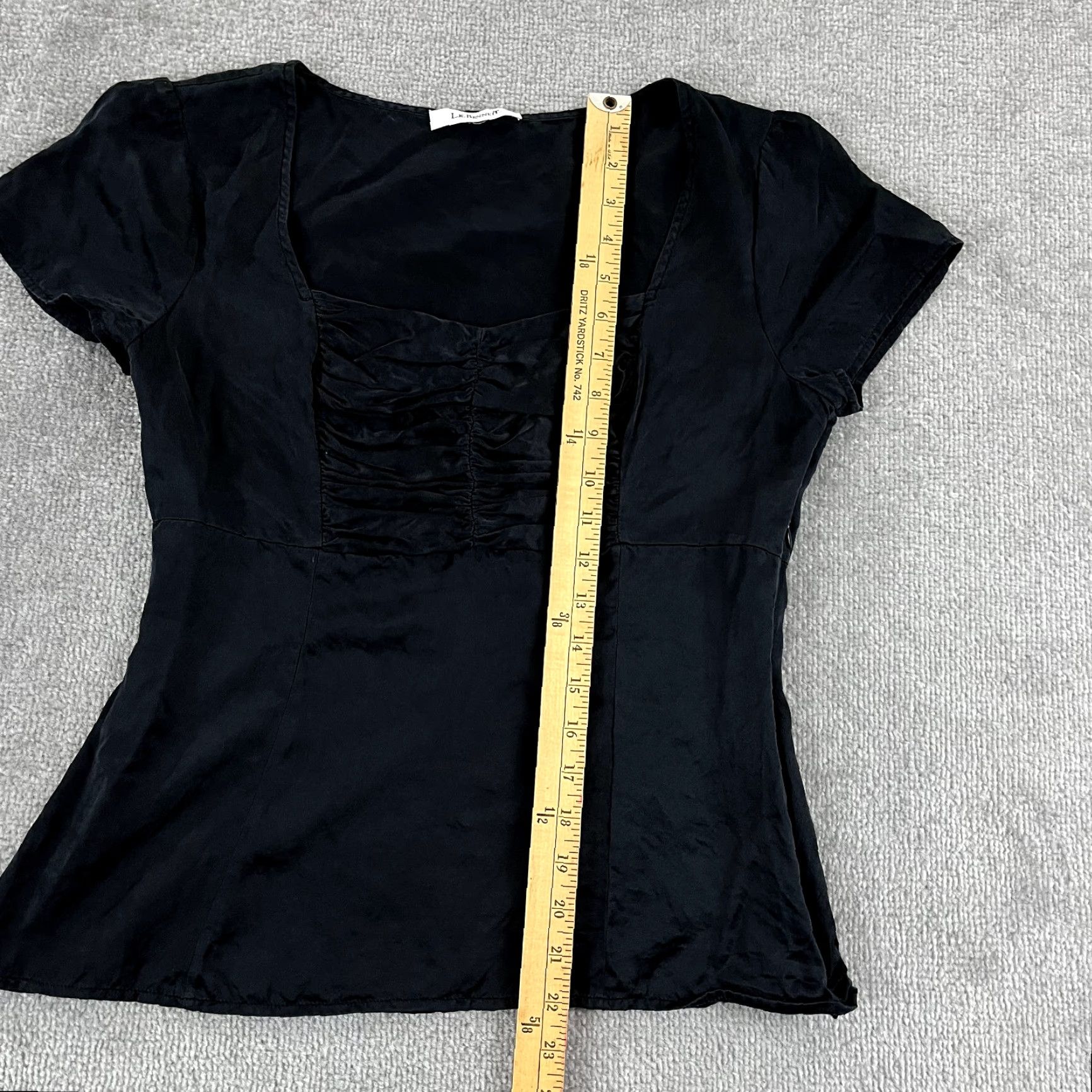 Vintage LK BENNETT Top Womens US 6/8 UK 10/12 Black Silk Blouse Sheer Square Neck Size M / US 6-8 / IT 42-44 - 5 Thumbnail