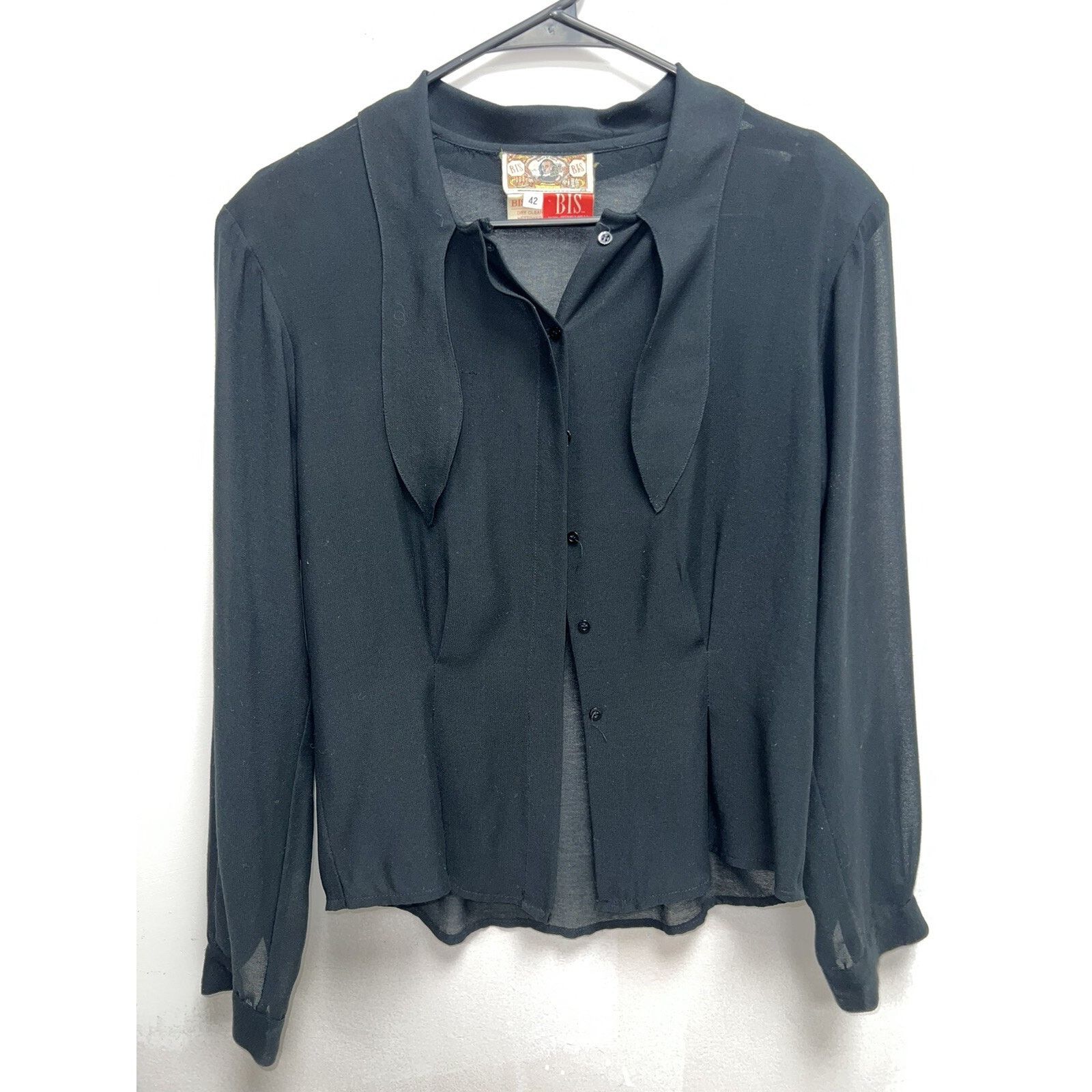 & Other Stories BIS Vintage 80-90ss black semi sheer fitted Size M A001639 Size M / US 6-8 / IT 42-44 - 2 Thumbnail
