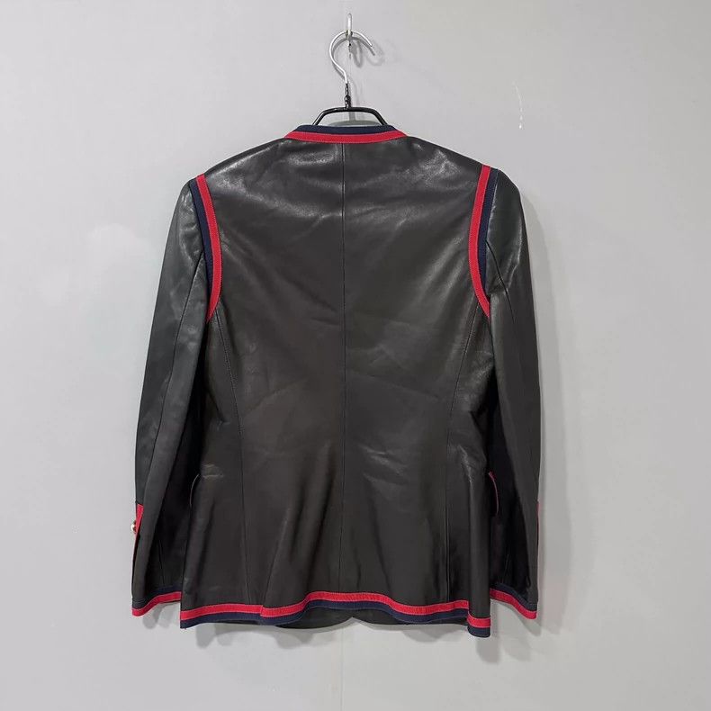 Gucci Gucci Black and red pearl button leather jacket 2502-Nextar Size US XXS / EU 40 - 3 Thumbnail