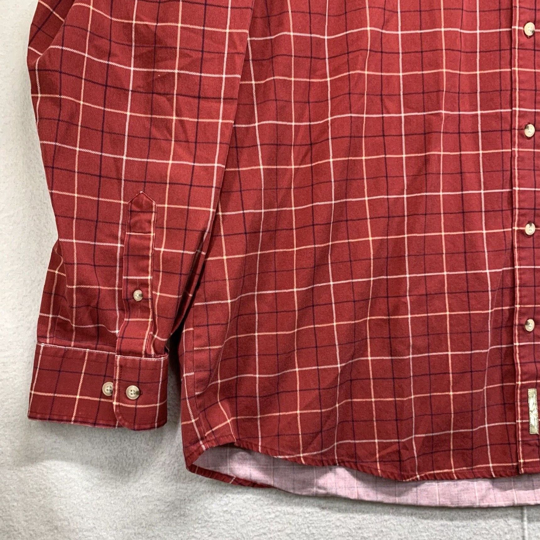 Vintage Natural Issue Men's Wrinkle-Free Plaid Button-Down Shirt 2XL Red Outdoor Classic Size US XXL / EU 58 / 5 - 2 Thumbnail