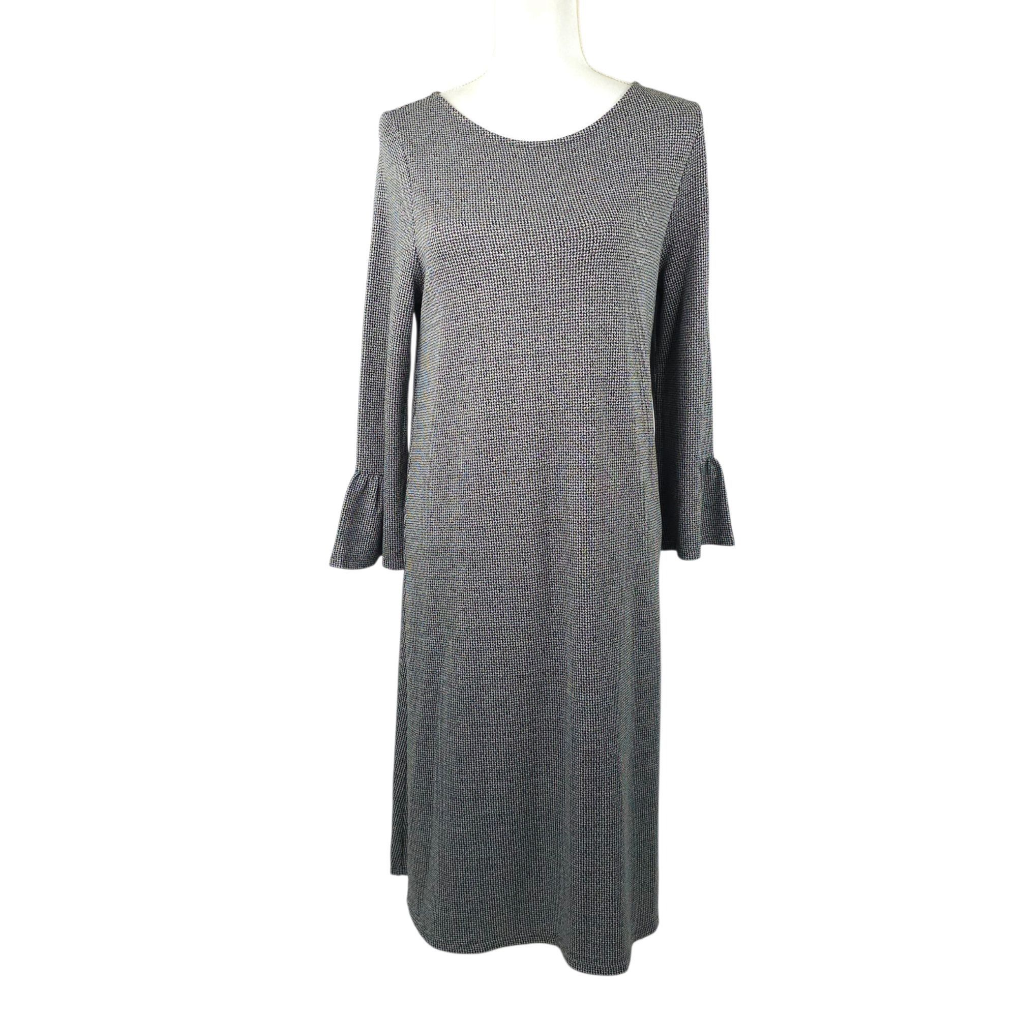 J. Jill J JILL Wearever Dress Womens S Gray Houndstooth Flutter Size S / US 4 / IT 40 - 1 Thumbnail