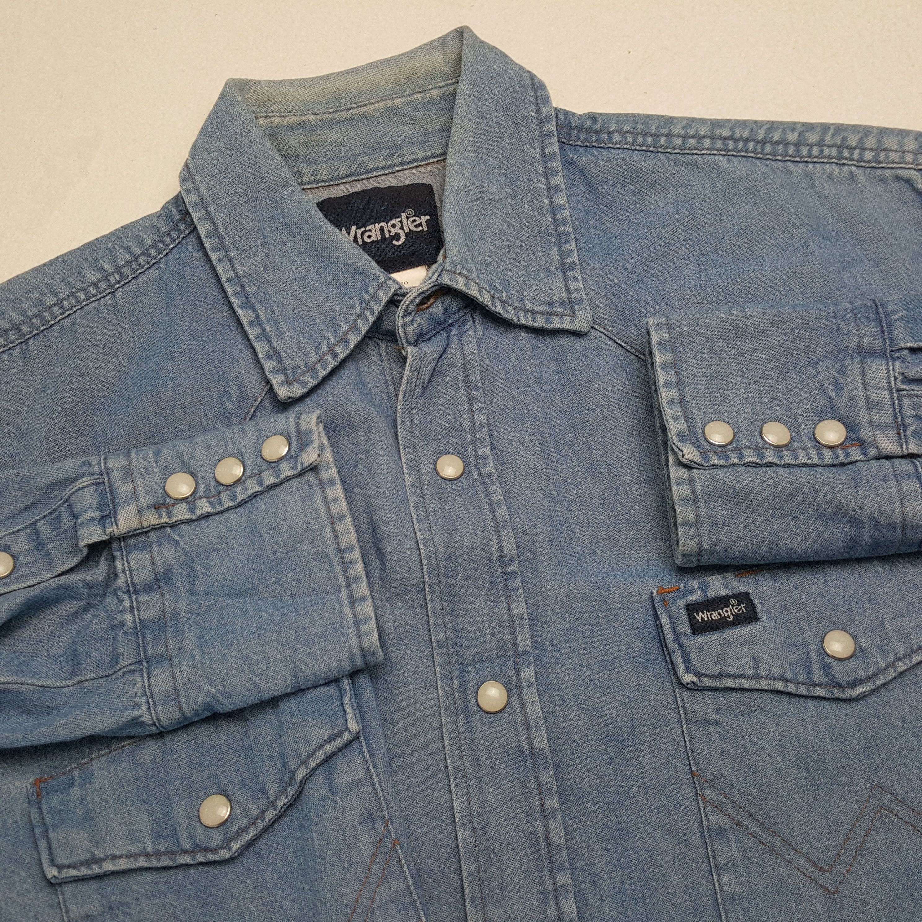 Vintage × Wrangler WRANGLER Shirt Double Pocket Design Fashion Style Size US L / EU 52-54 / 3 - 7 Thumbnail