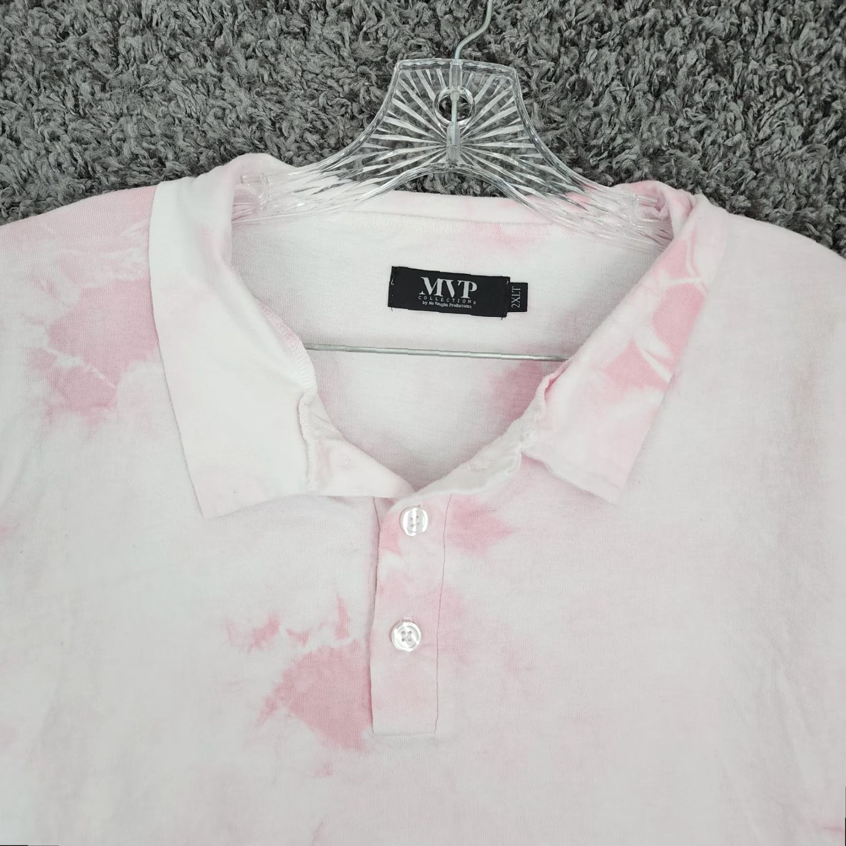 Vintage VINTAGE MVP Polo Shirt 2XLT Pink Tie Dye Short Sleeve Mens Big & Tall Size US XXL / EU 58 / 5 - 4 Thumbnail