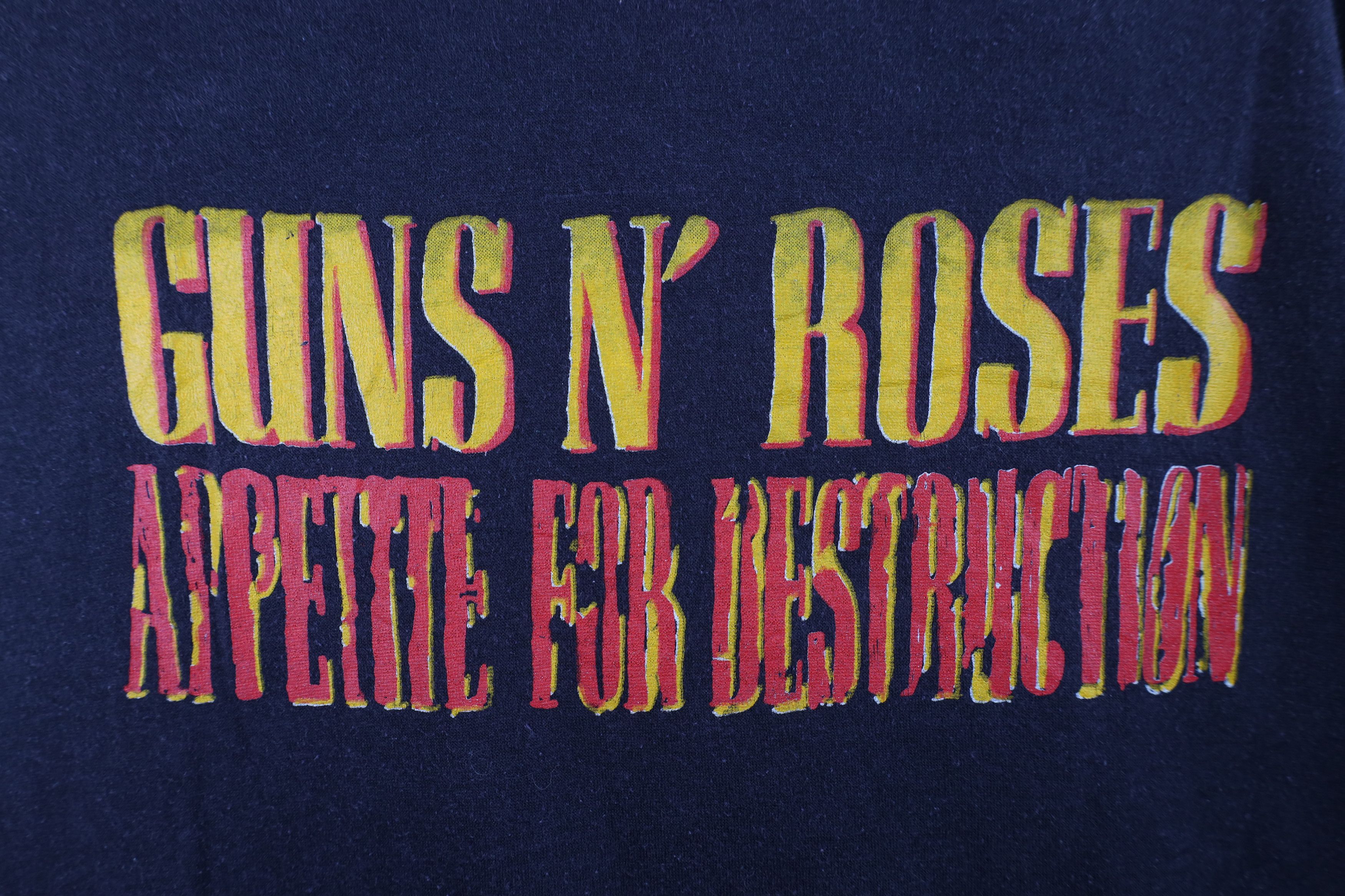 Vintage Vintage 80s For Destruction Guns N Roses Band T-Shirt USA Size US XL / EU 56 / 4 - 10 Thumbnail