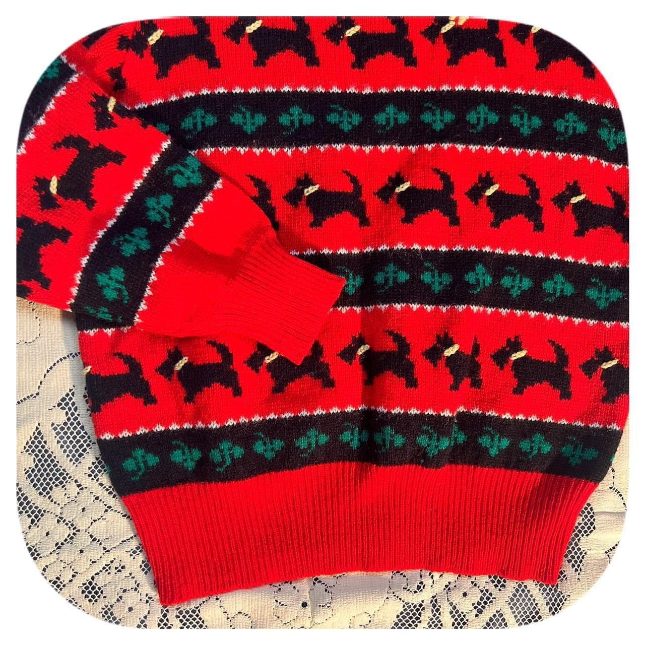 Lord & Taylor VTG 80s Handmade Wool Scottie Dog Sweater Lord & Taylor Size L / US 10 / IT 46 - 4 Thumbnail