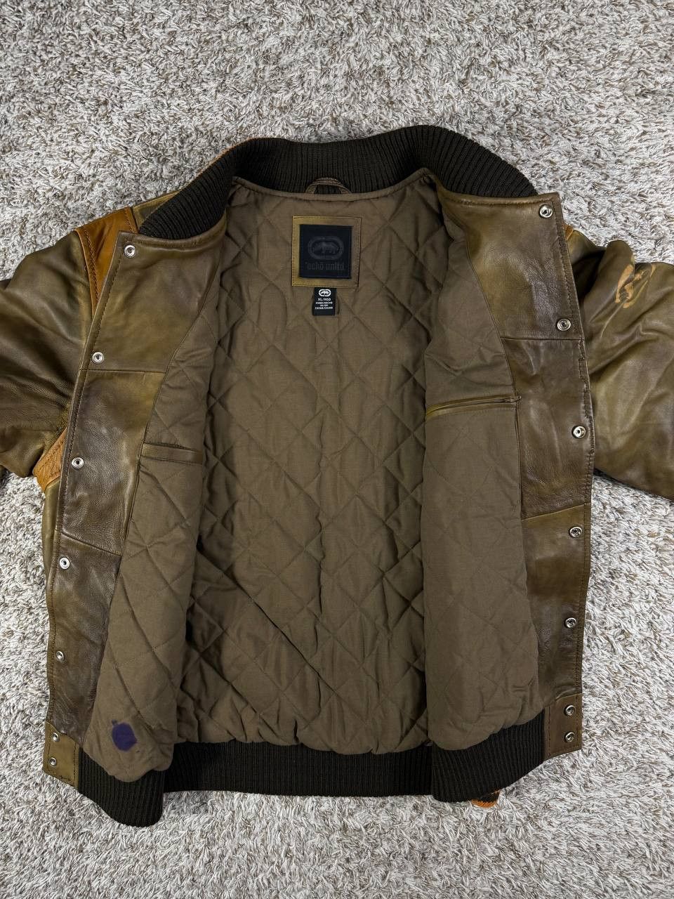 Ecko Unltd. Ecko Unltd Vintage Leather Bomber Jacket Y2K Varsity Size US XL / EU 56 / 4 - 16 Thumbnail