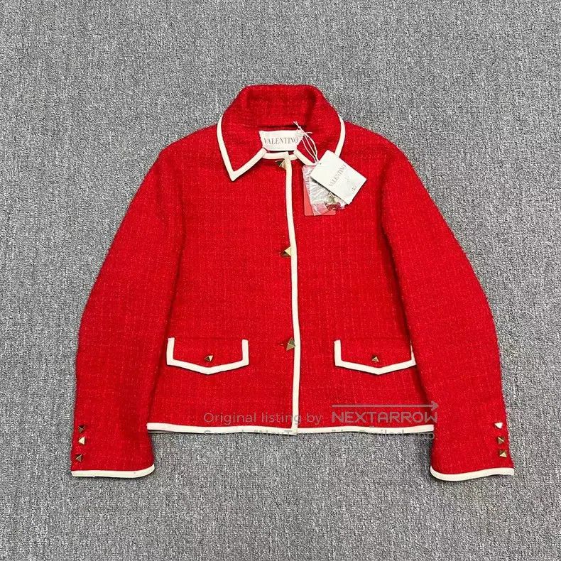 Valentino Valentino Red tweed jacket jacket Size S / US 4 / IT 40 - 1 Thumbnail