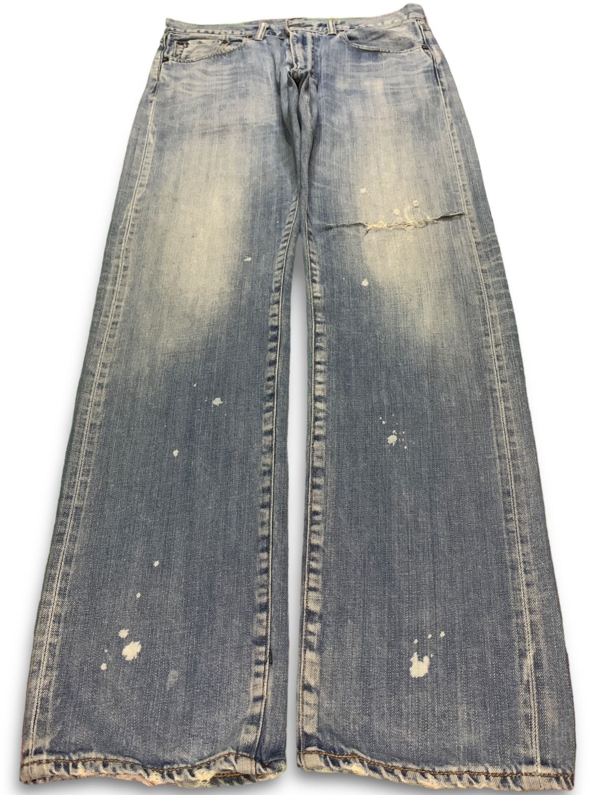 Levi's Vintage Levis 505 Acid Wash Style Distressed Rip Loose Jeans Size US 34 / EU 50 - 1 Thumbnail