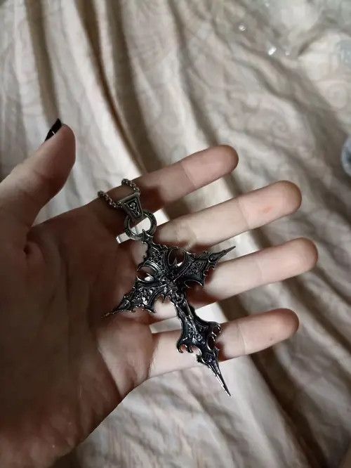 Japanese Brand Gothic Skeleton Cross Necklace Size ONE SIZE - 2 Thumbnail