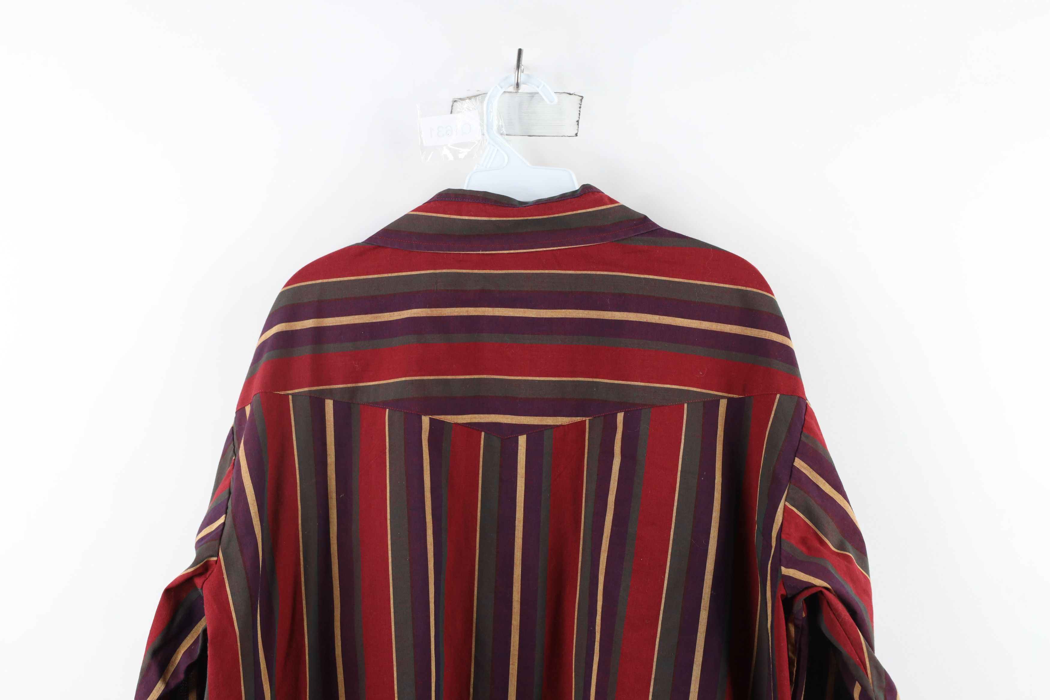 Vintage Vintage 90s Rockabilly Rainbow Striped Western Button Shirt Size US XXL / EU 58 / 5 - 9 Thumbnail
