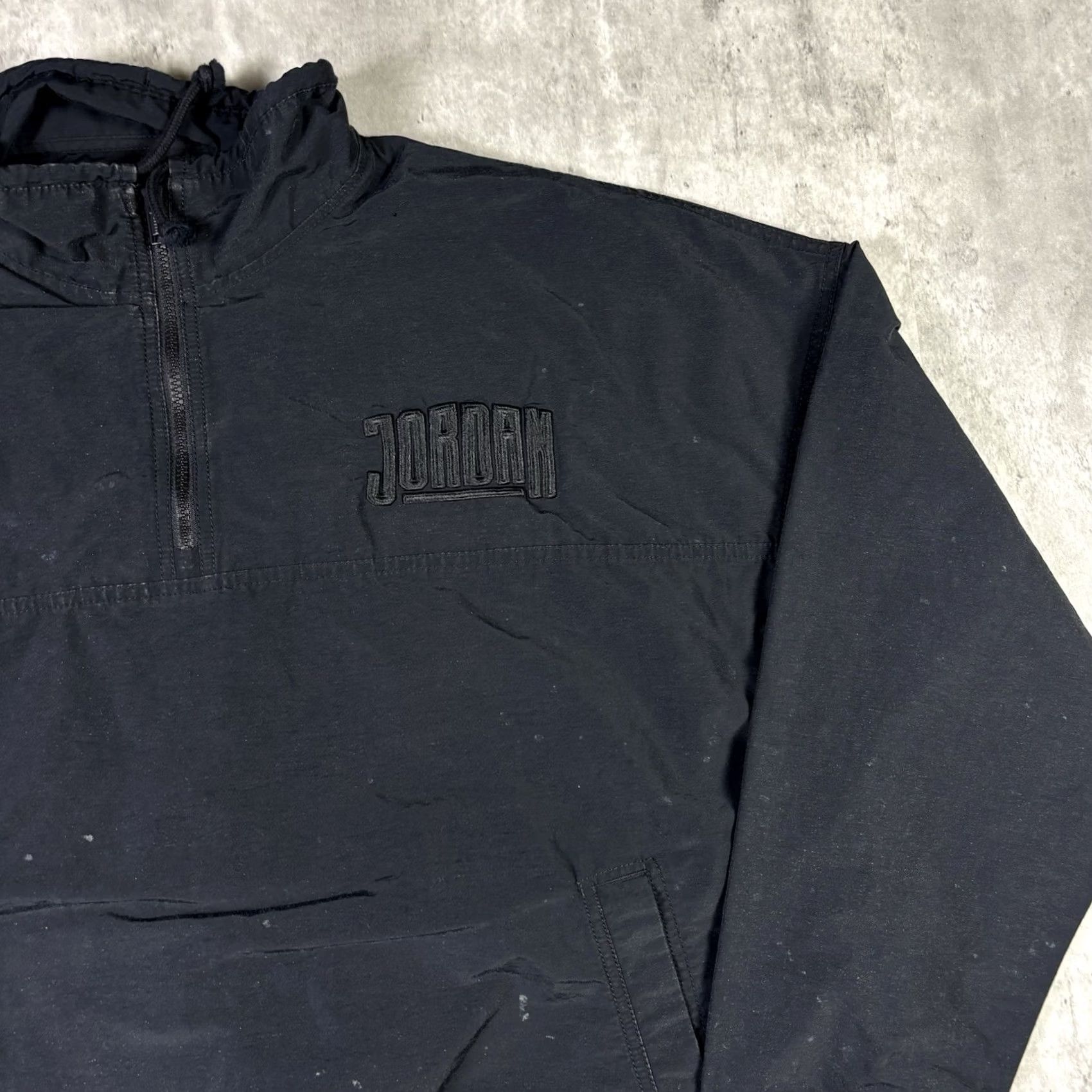 Jordan Brand VINTAGE Jordan Windbreaker Jacket Q-Zip Pullover 90s Basketball XL Black Nike USA Mens# Size US XL / EU 56 / 4 - 6 Thumbnail