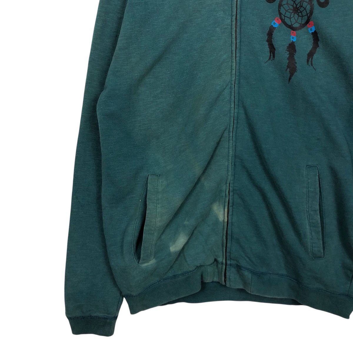 Japanese Brand Vintage LockHeaven Teal Zip Hoodie Embroidered Dreamcatcher Size US L / EU 52-54 / 3 - 5 Thumbnail