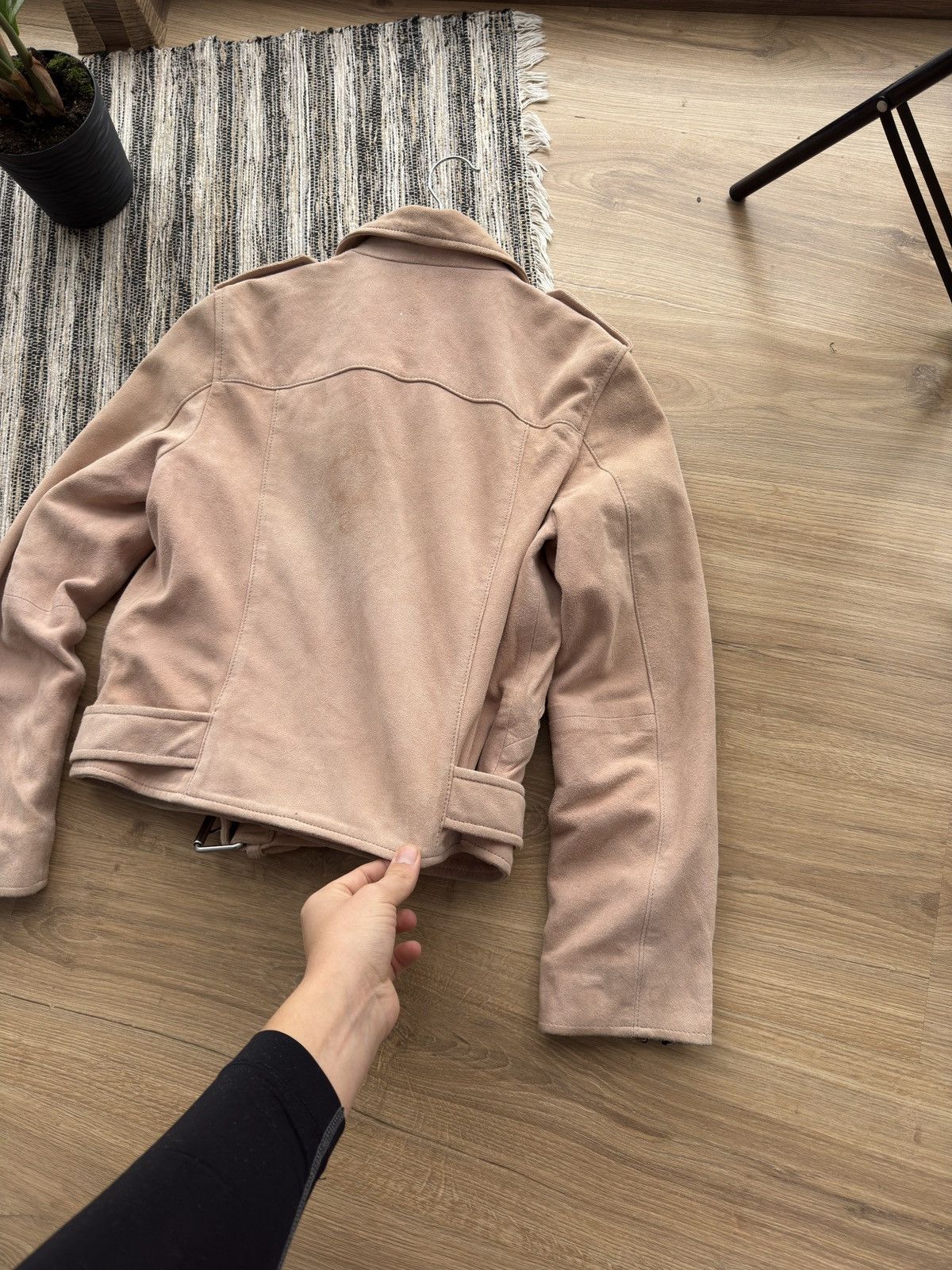 Allsaints ALL SAINTS Powder Pink Suede Balfern Biker Jacket Women’s Size M / US 6-8 / IT 42-44 - 19 Thumbnail