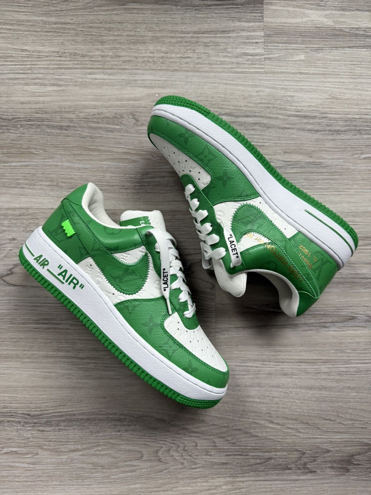 Louis Vuitton LV Nike Air Force 1 Green Monogram Size US 6.5 / EU 39-40 - 2 Thumbnail