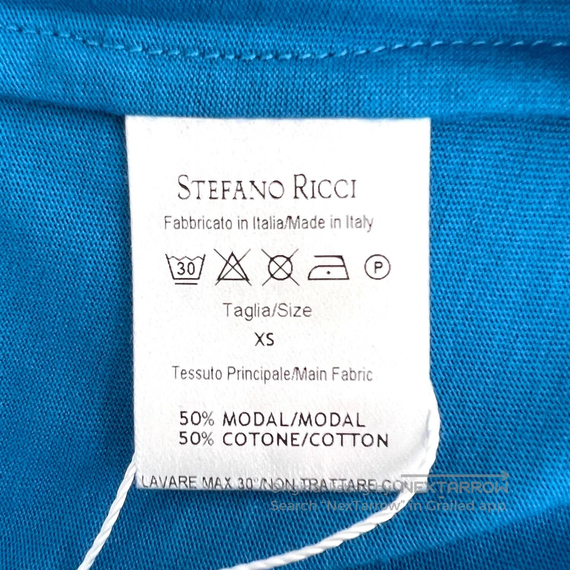 Stefano Ricci Stefano Ricci Blue Eagle Logo Embroidered Cotton Round Nec Size US XS / EU 42 / 0 - 8 Thumbnail