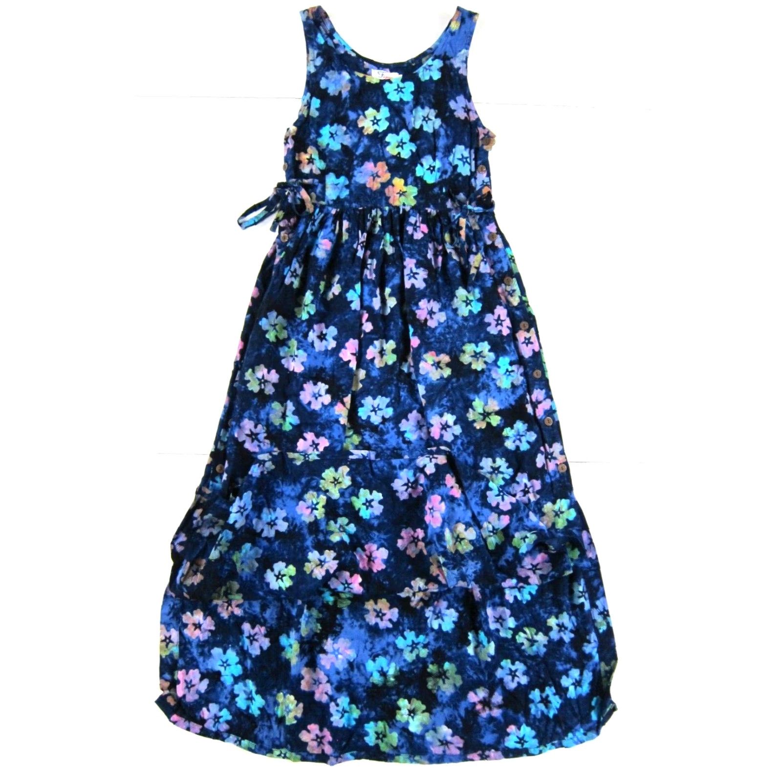 Vintage VINTAGE Figure Dress Maxi Tank Dress S Purple Floral Tie Dye Button Rayon Size S / US 4 / IT 40 - 6 Thumbnail