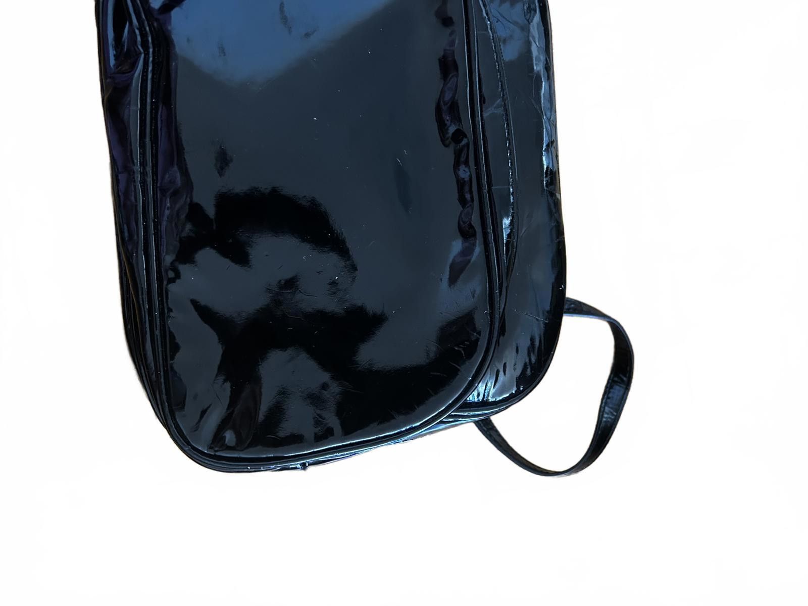 Designer NICCH Black Patent Faux Leather Crossbody Bag Size ONE SIZE - 5 Thumbnail