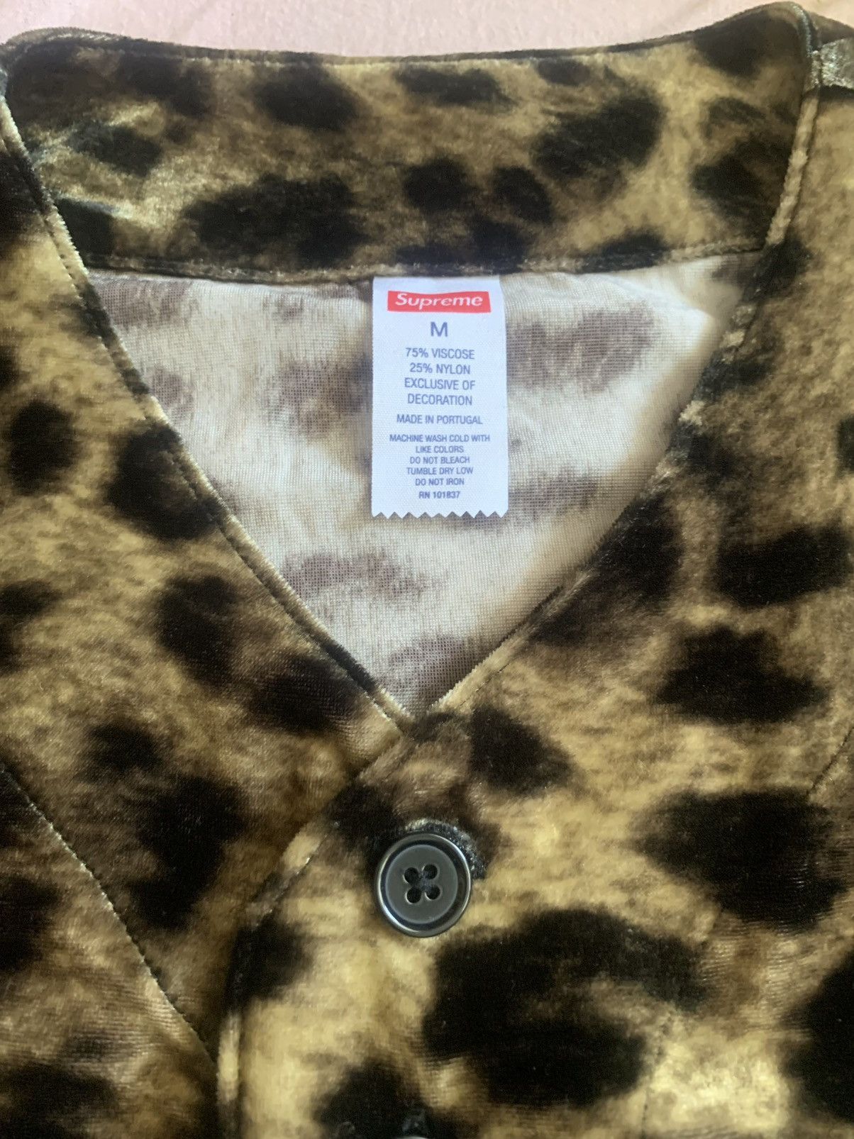 Supreme Supreme Velvet Baseball Jersey Leopard M Size US M / EU 48-50 / 2 - 3 Thumbnail