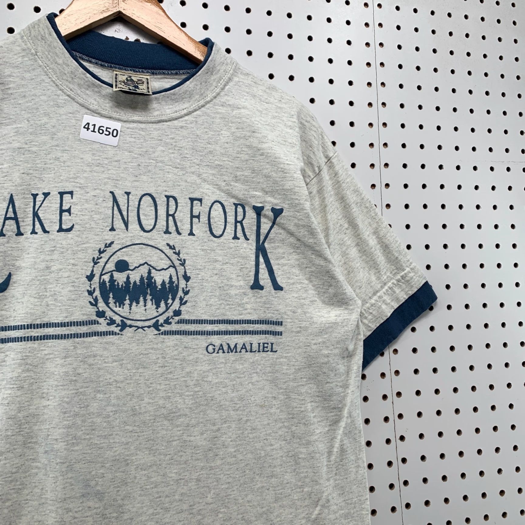 Vintage VINTAGE 90s Alore Lake Norfolk Graphic Print Shirt Adult Large Gray Outdoor Mens Size US L / EU 52-54 / 3 - 7 Thumbnail