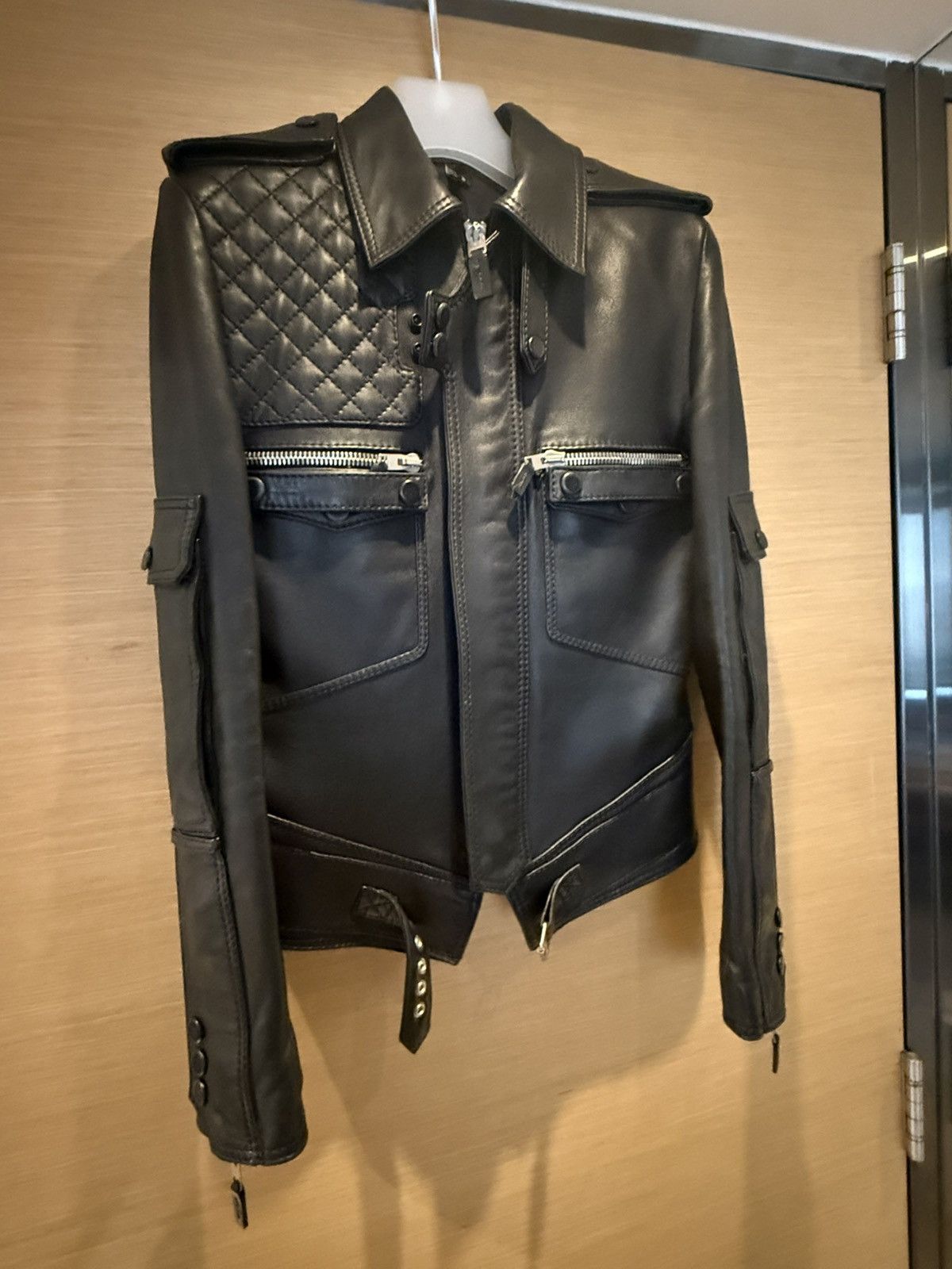 ジャケット・アウター 2006SS Dior homme leather jacket [Hedi] DIOR HOMME 2006SS ×HEDI SLIMANE TEDDY NYLON ZIP VARSITY