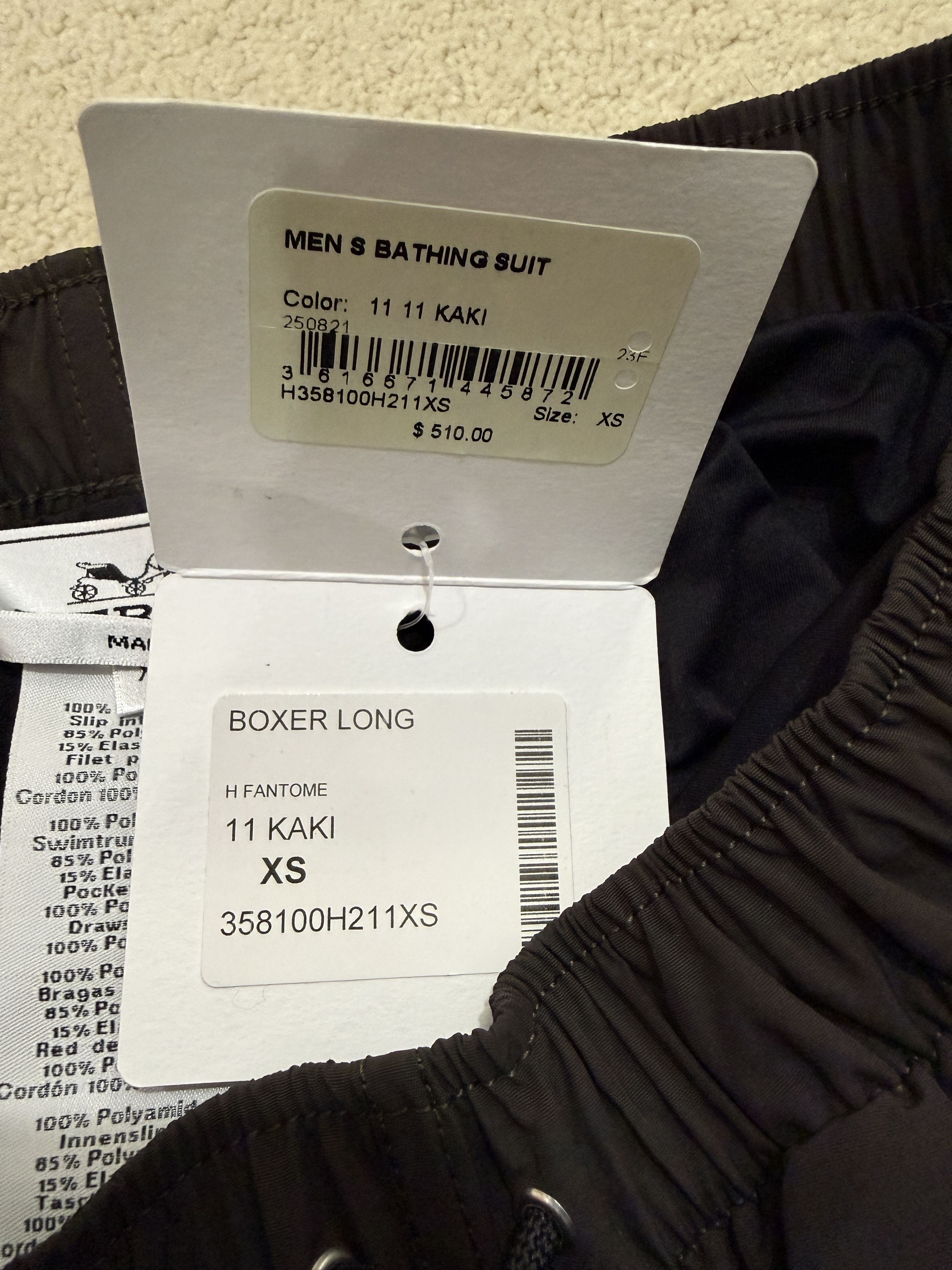 Hermes Hermes Mens Black XS Swim Suit - New w/ Tags Size US 26 / EU 42 - 6 Thumbnail