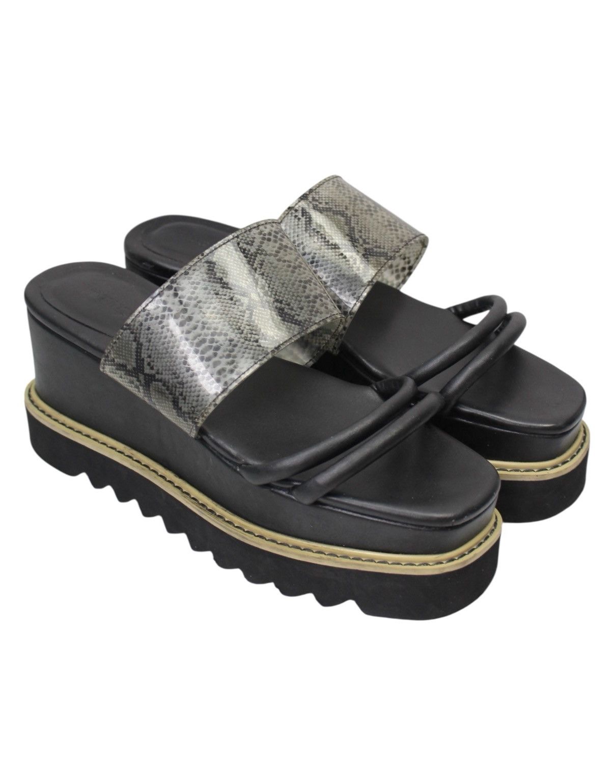Vintage 2022 AZUL BY MOUSSY SHARK SOLE DORM HEEL SANDALS Size US 9 / IT 39 - 2 Thumbnail