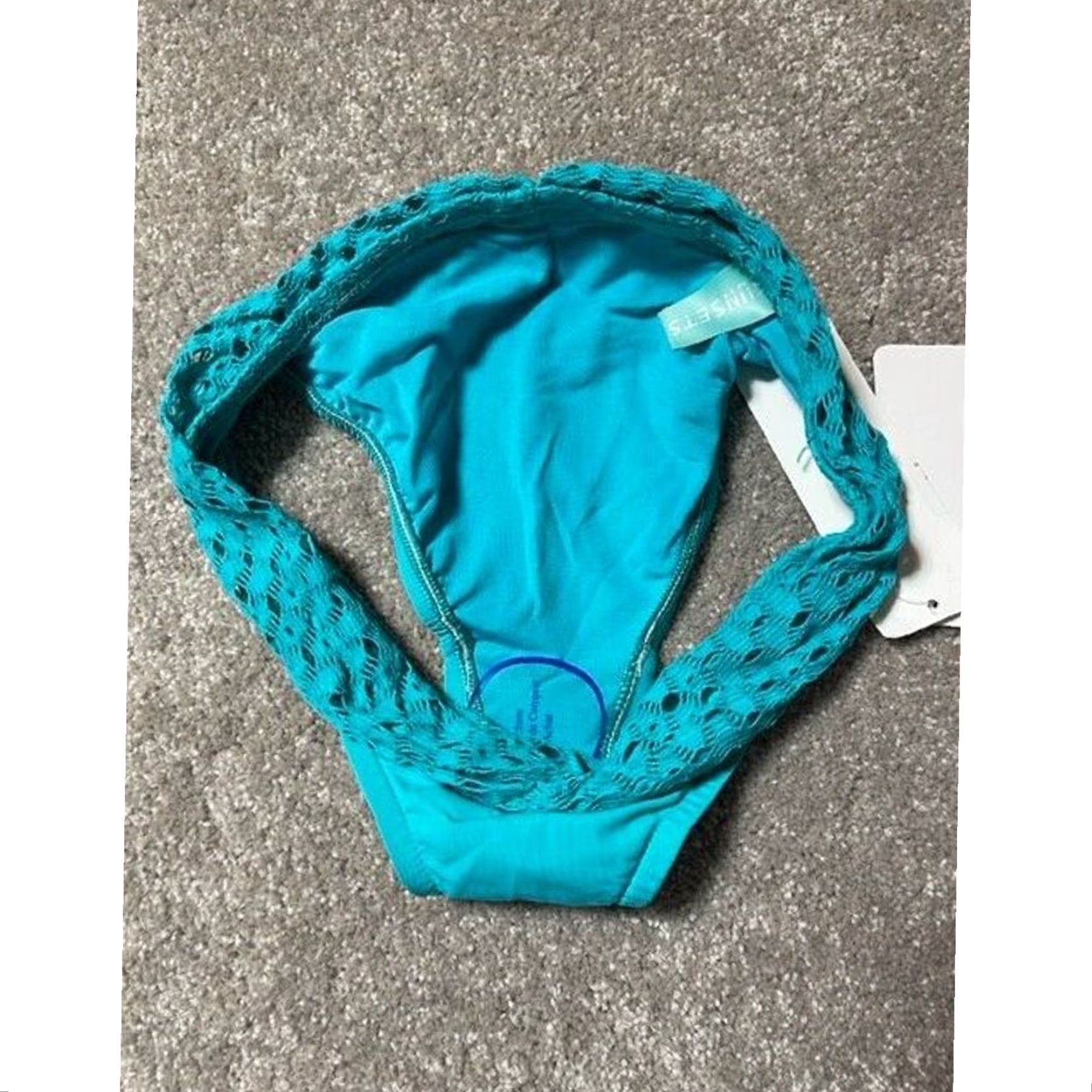 Vintage Sunsets Bikini Bottom S Retro 60s High-Waist Crochet Beach Resort Coastal Women Secrets? Size 28" / US 6 / IT 42 - 4 Thumbnail