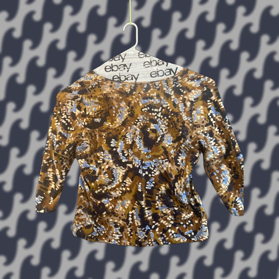 Vintage VINTAGE Ruby Rd. Blouse 3/4 Sleeve Pullover XL Brown Print Pattern Womens Size XL / US 12-14 / IT 48-50 - 1 Thumbnail