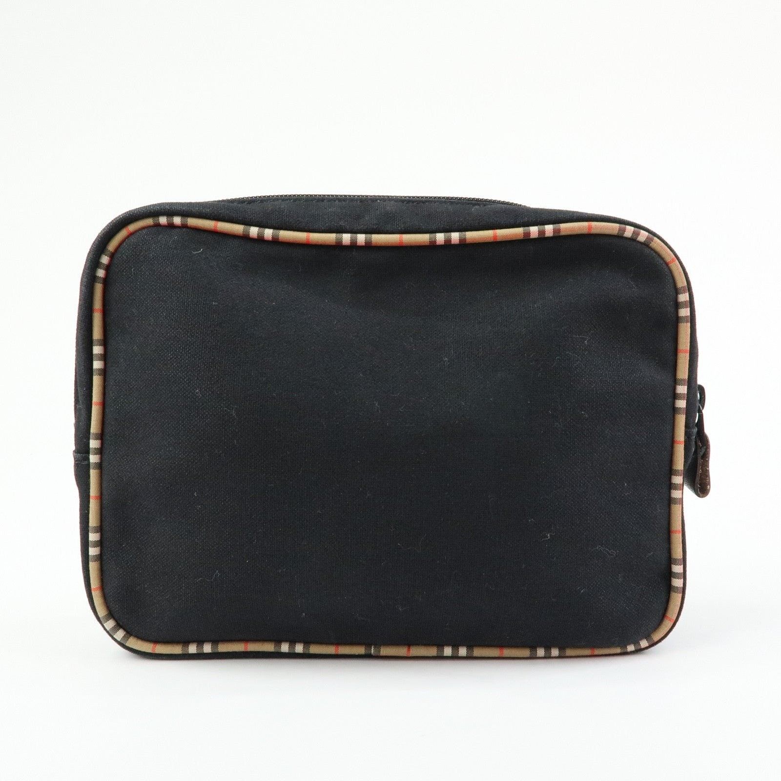 Burberry Burberry Nova Check Canvas Cosmetic Pouch Black Size ONE SIZE - 2 Thumbnail