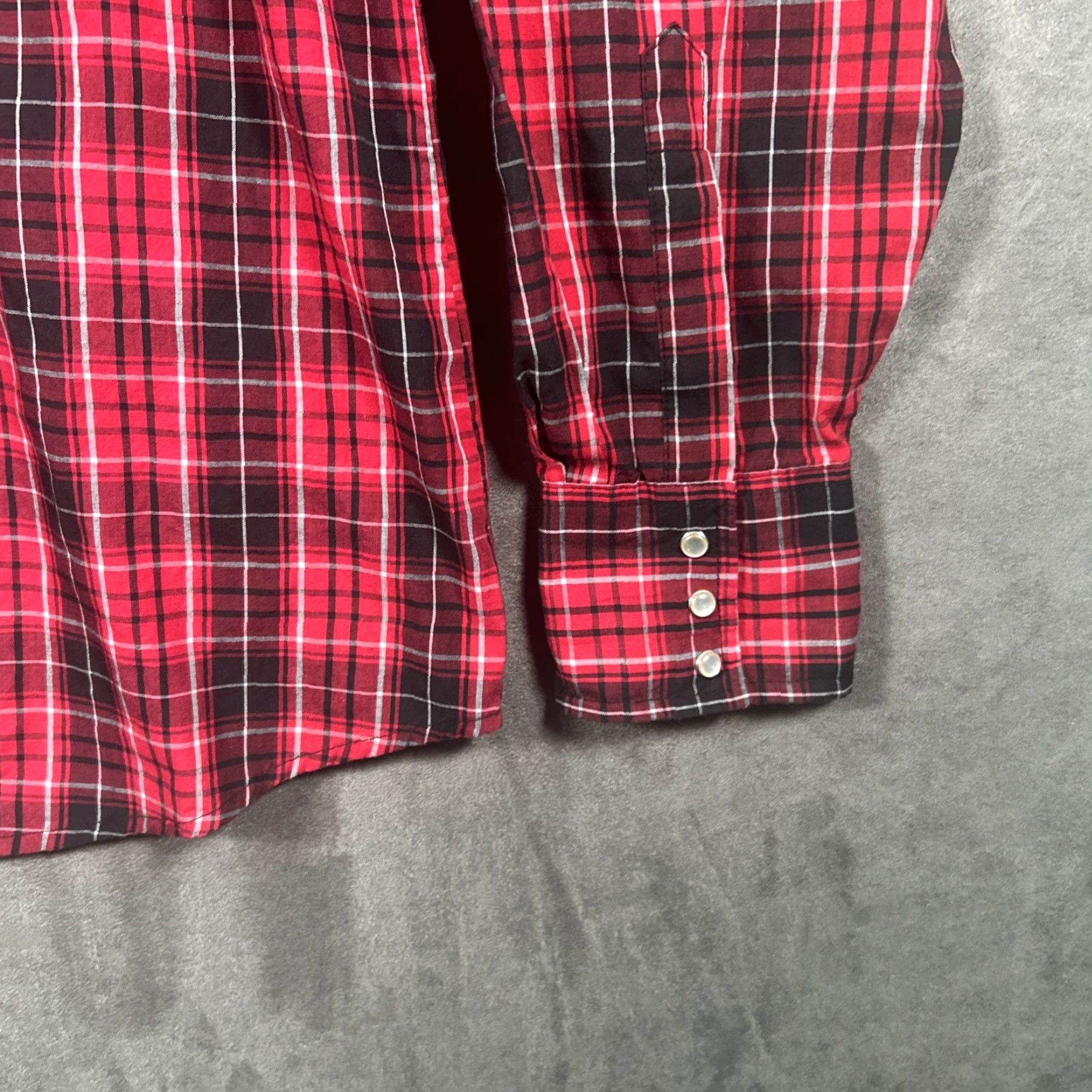 Wrangler Wrangler Western Mens XL Pearl Snap Shirt Red Plaid Sawtooth Pocket Cowboy Size US XL / EU 56 / 4 - 5 Thumbnail
