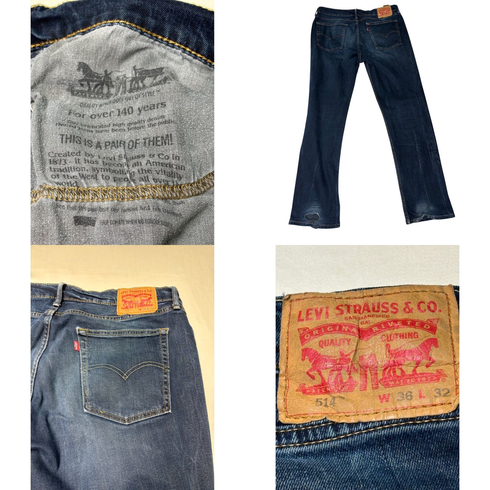 Levi's Levi's 514 Straight Fit Jeans Denim Dark Wash Mens W36 L32 Regular Fit Shirt? Size US 36 / EU 52 - 9 Thumbnail