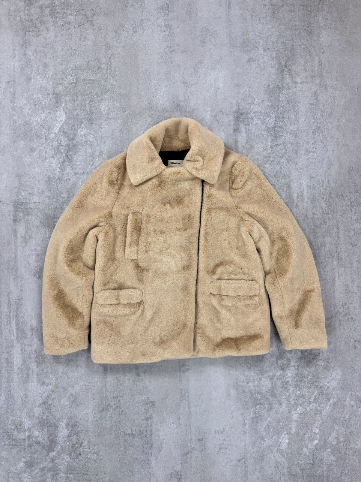 Zadig & Voltaire ZADIG & VOLTAIRE Teddy Soft Jacket Beige Faux Fur Womens Size S / US 4 / IT 40 - 9 Thumbnail