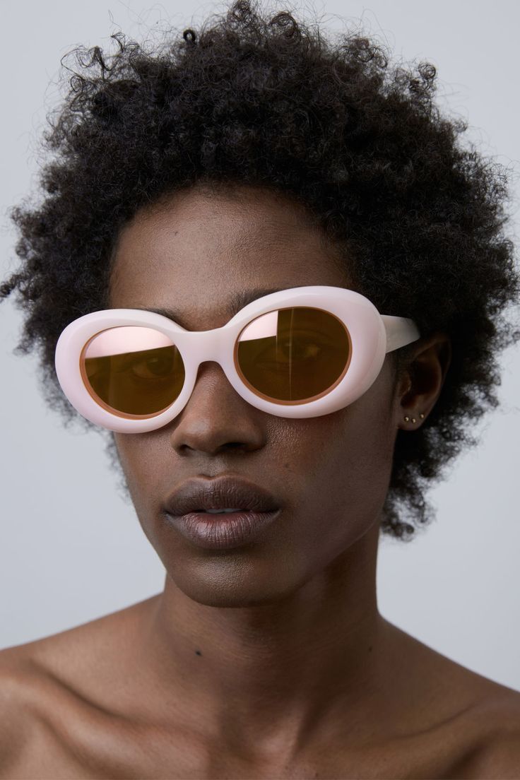 Acne Studios Mustang Pink Oval Frame Sunglasses Size ONE SIZE - 5 Thumbnail