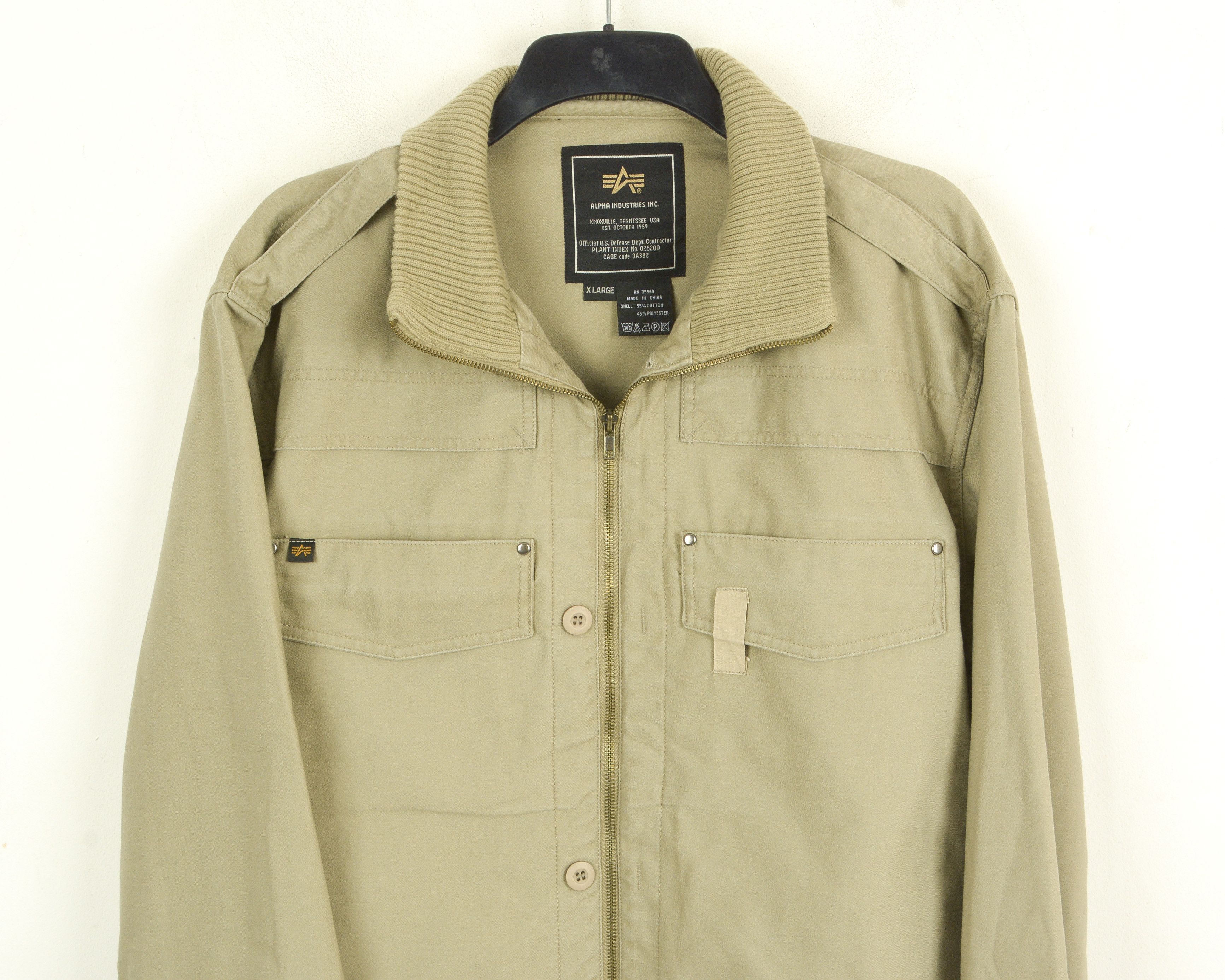 Alpha Industries Field Jacket Men's XL unlined Coat Beige Surplus Army Bomber Size US XL / EU 56 / 4 - 2 Thumbnail