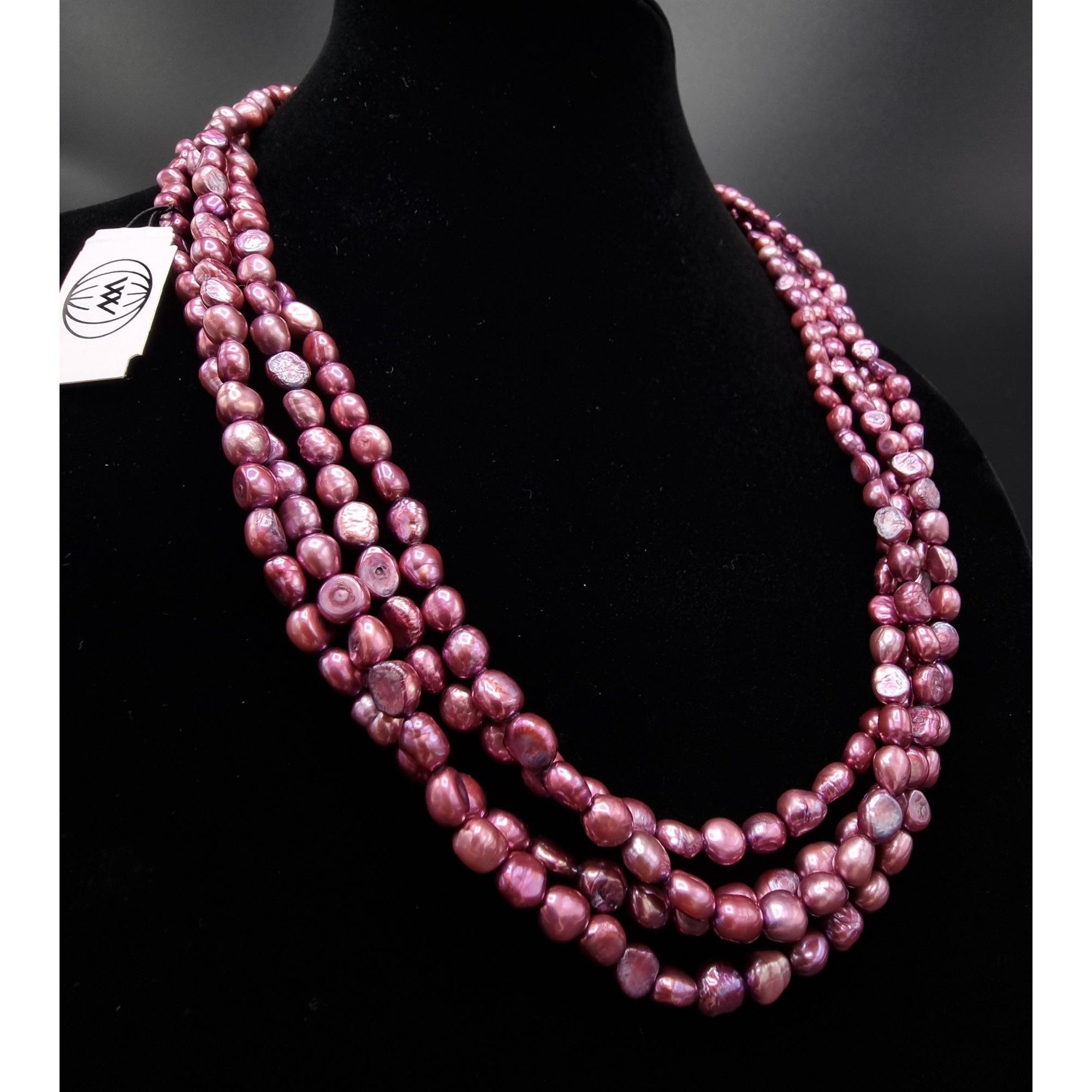 Vintage Long Multi-Strand Pink Freshwater Pearls Necklace In Lustrou Size ONE SIZE - 1 Thumbnail