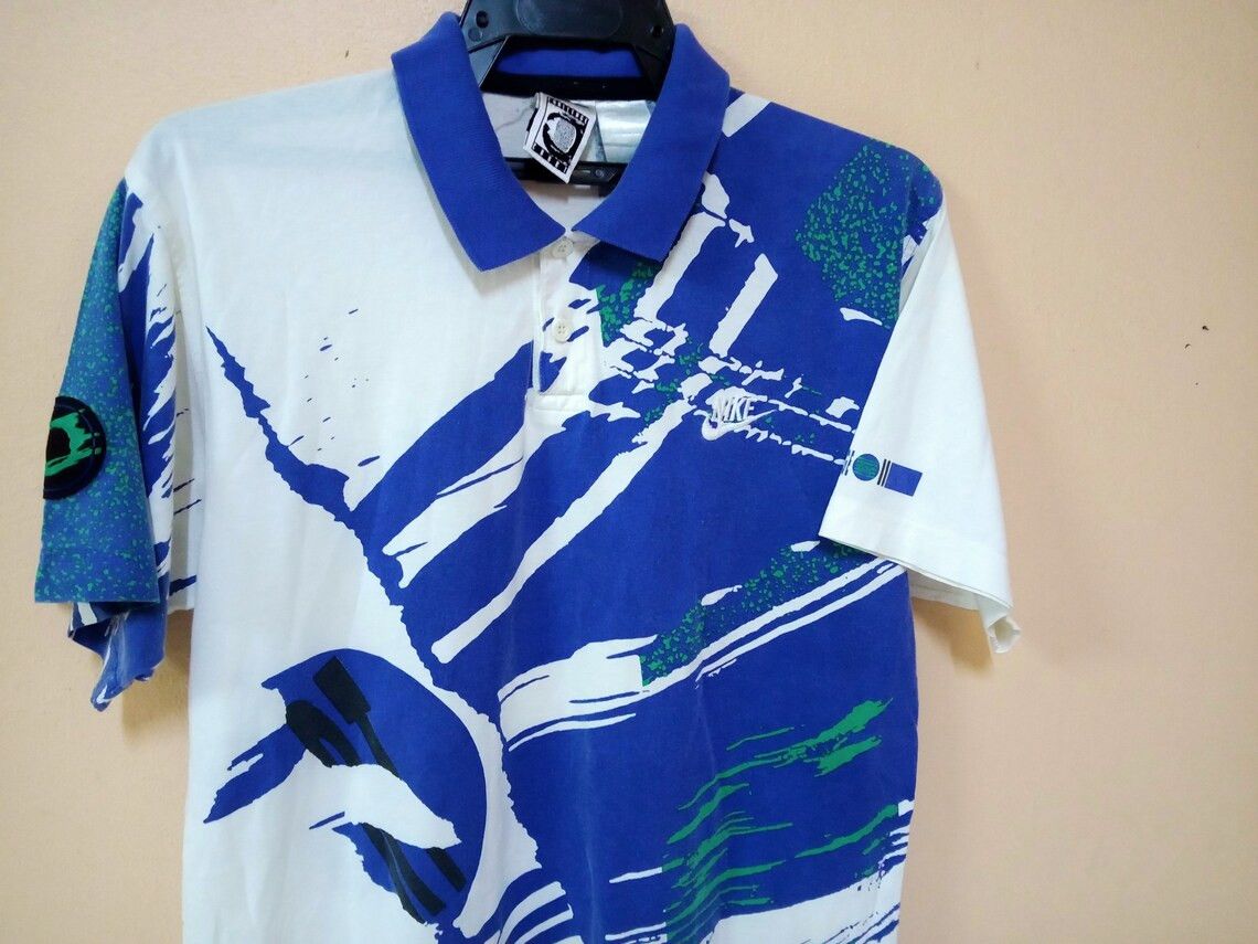Nike × Vintage Vintage 90's Nike Challenge Court Polo Size US S / EU 44-46 / 1 - 7 Thumbnail