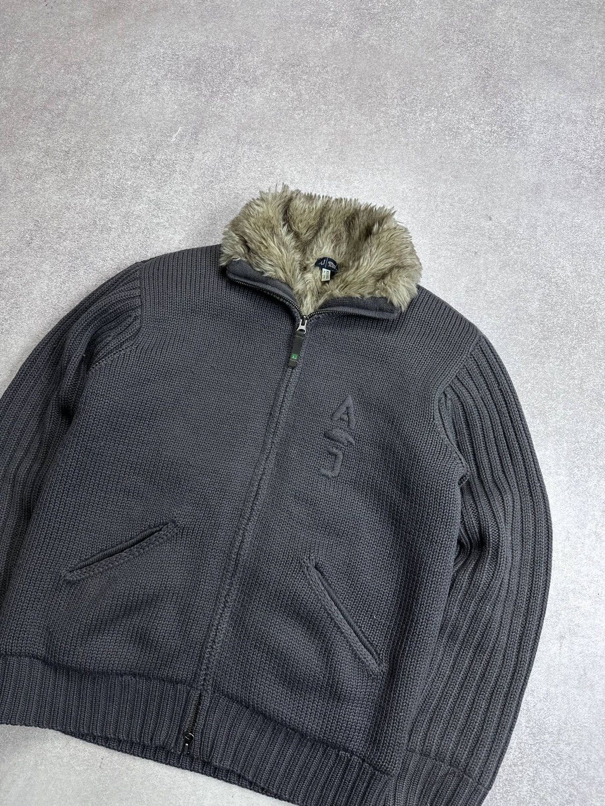 Armani Vintage Armani Knit Fur Hood Avantgarde Y2K Knit Sweater XS Size US XS / EU 42 / 0 - 2 Thumbnail
