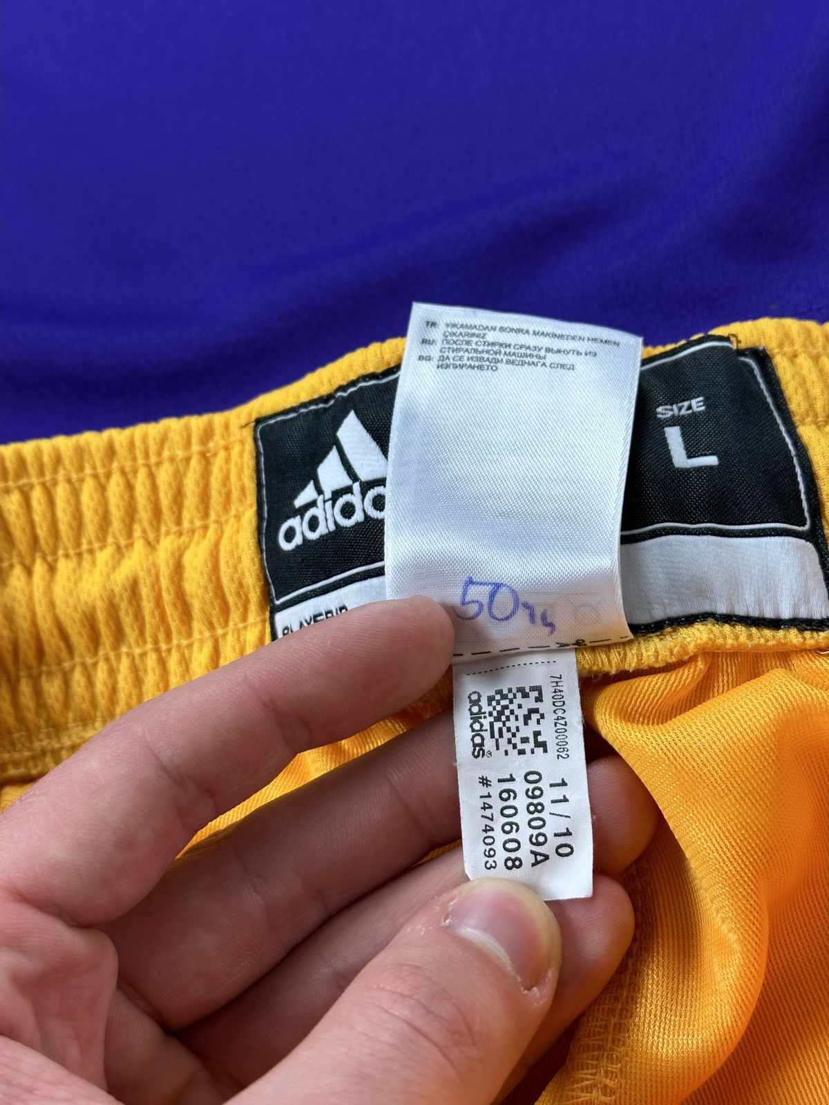Adidas × NBA #16 Gasol L.A. Lakers Adidas Jerseys + Shorts Set Vintage Size US L / EU 52-54 / 3 - 7 Thumbnail