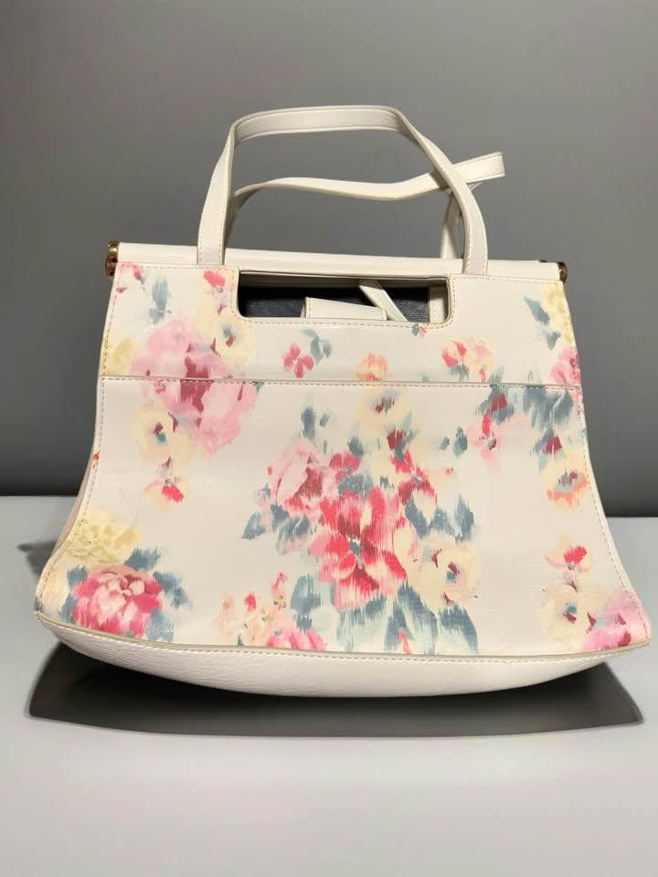 Lauren Conrad LC Lauren Conrad Floral Print White Handbag w Shoulder Strap Size ONE SIZE - 5 Thumbnail