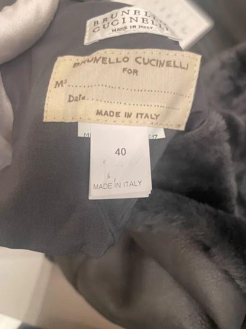 Brunello Cucinelli Brunello Cucinelli Grey-Green Sheepskin Cloak-Style Coat Size XS / US 0-2 / IT 36-38 - 4 Thumbnail