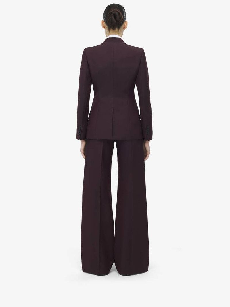 Alexander McQueen o1srvl11e0226 Single-Breasted Jacket In Burgundy Size S / US 4 / IT 40 - 4 Thumbnail